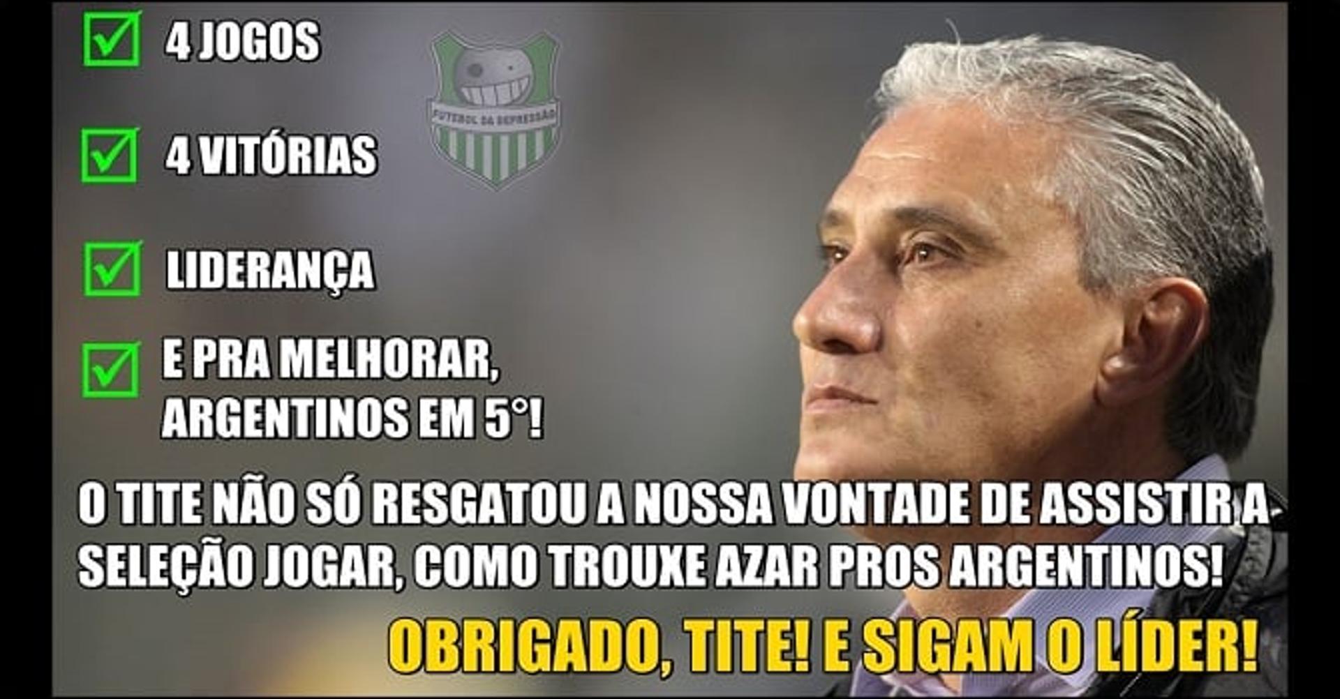 Vitória e liderança nas Eliminatórias renderam memes