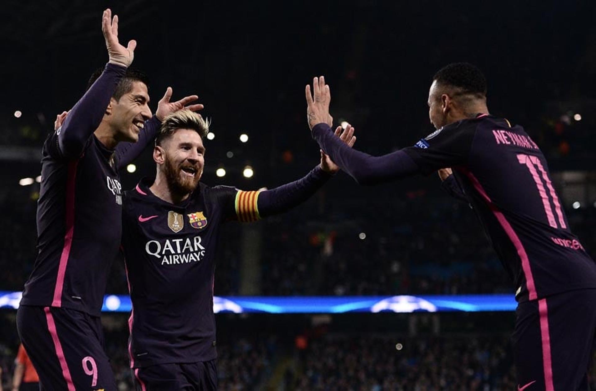 Messi, Neymar e Suarez - Manchester City x Barça