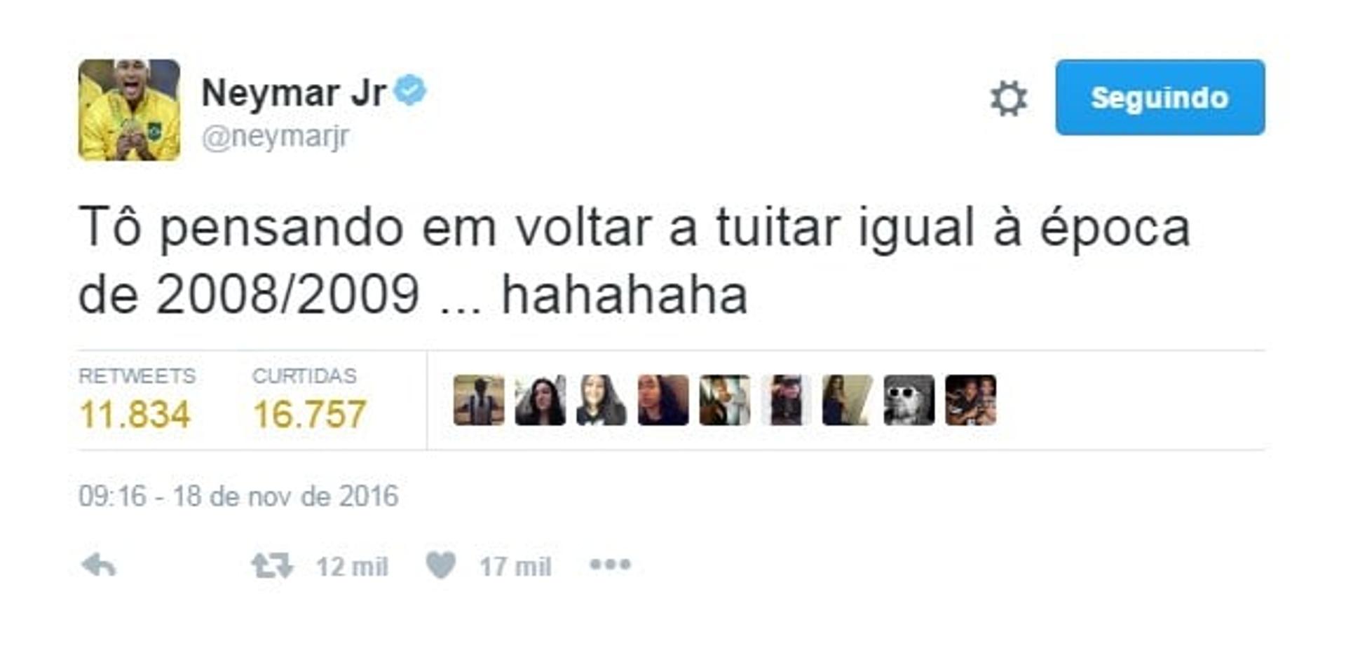 Neymar deixa seguidores animados