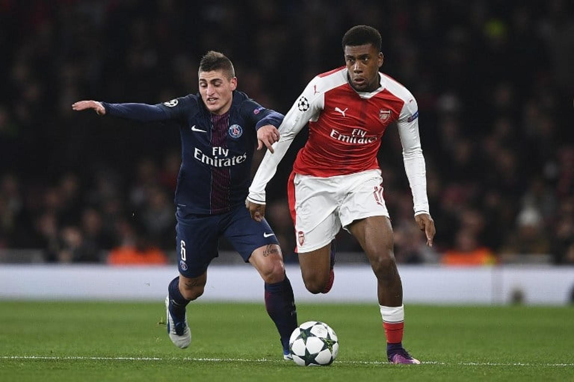 Iwobi e Verratti - Arsenal x PSG