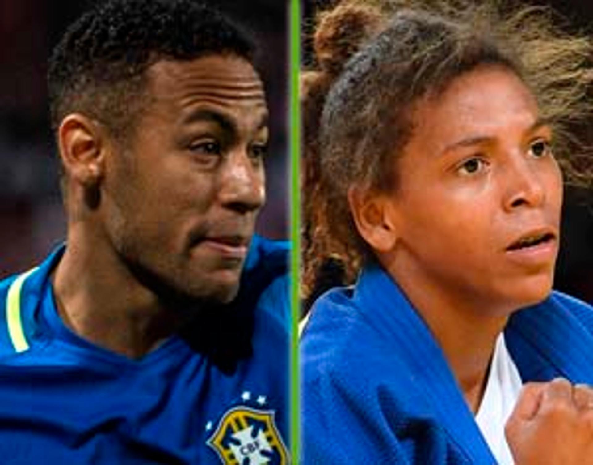 Montagem - Neymar e Rafaela Silva