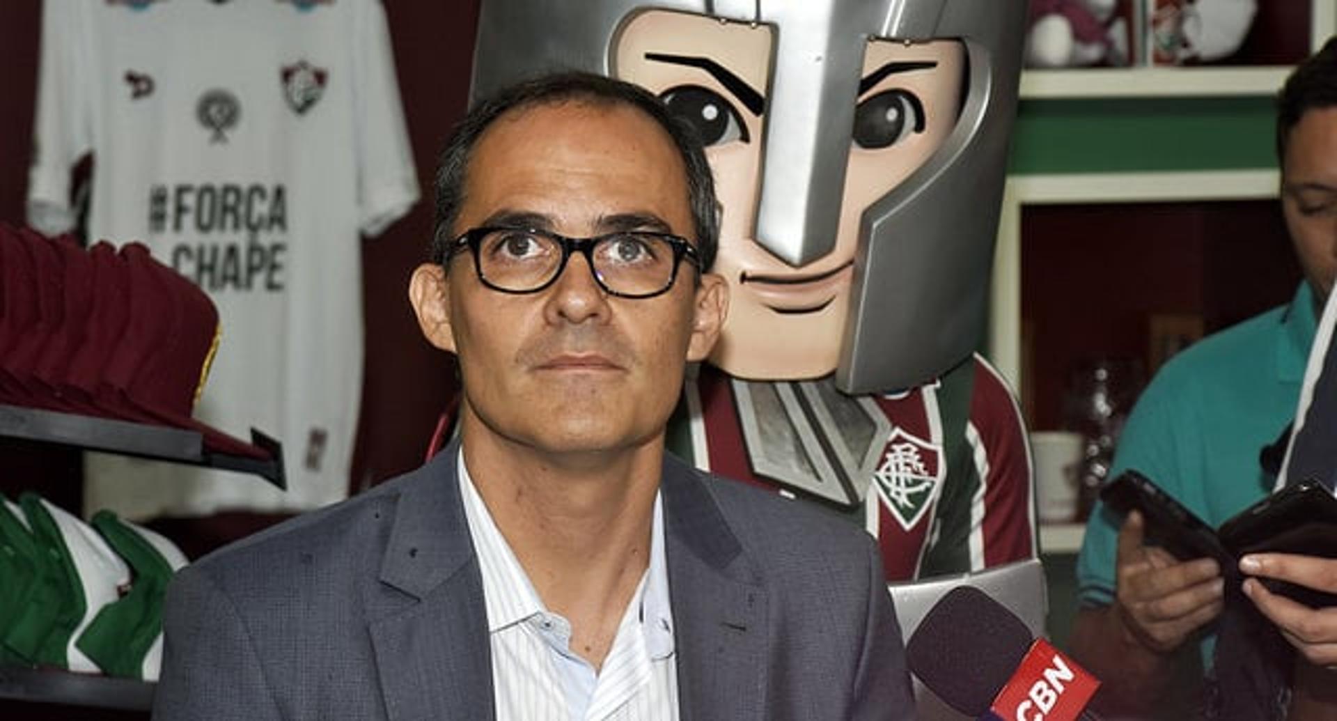 Pedro Abad em inauguração da nova loja oficial do Fluminense nas Laranjeiras