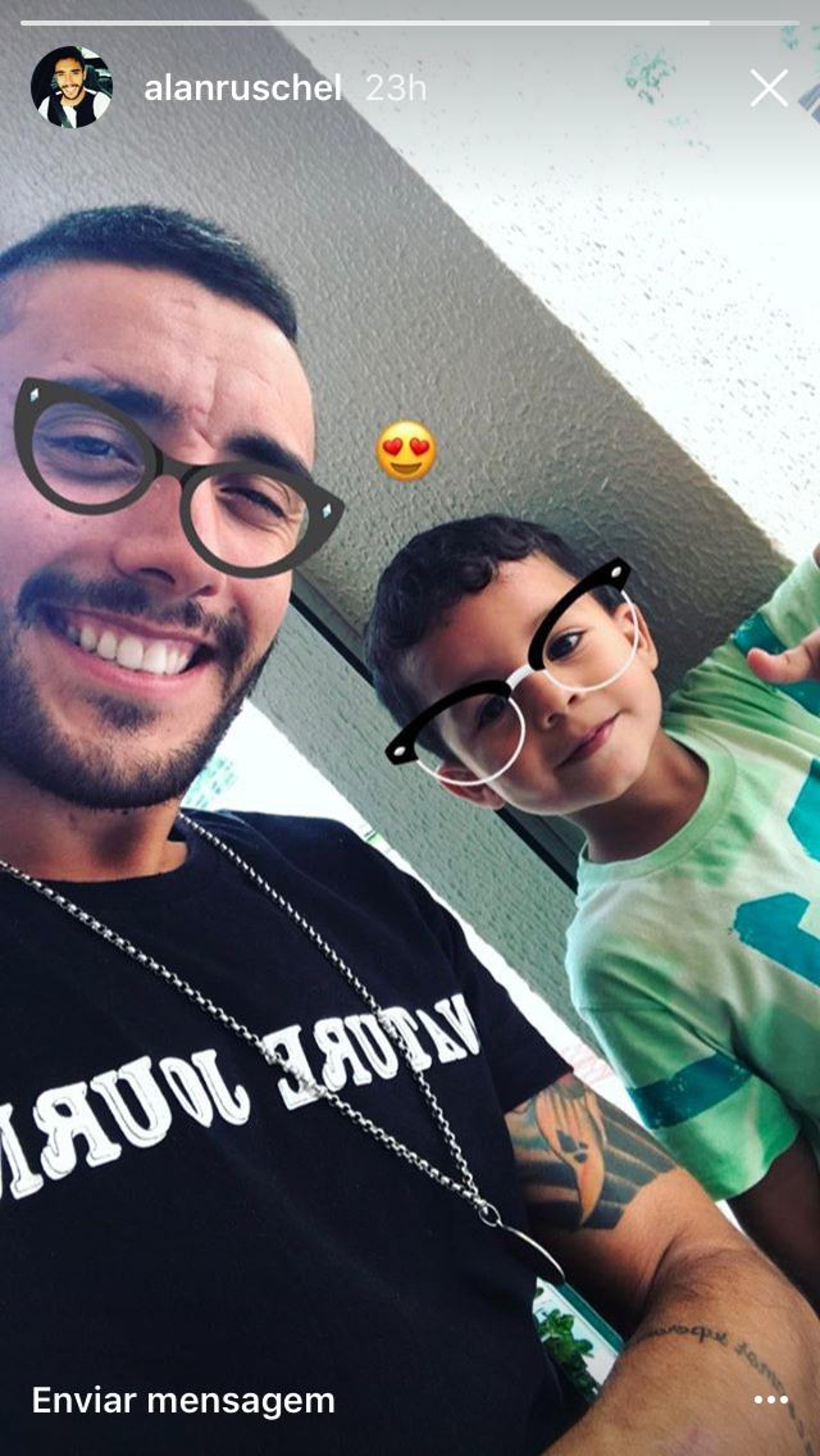 Alan Ruschel e Lorenzo, filho de Danilo