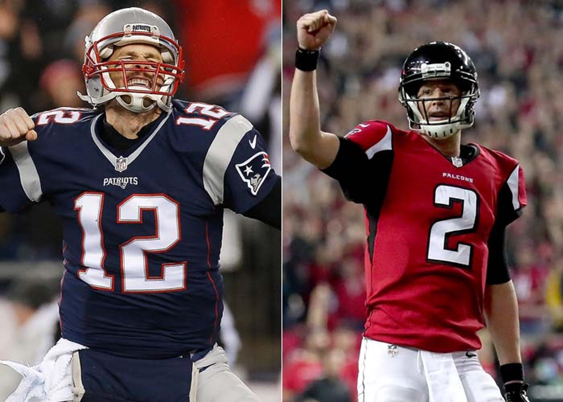 Montagem - Tom Brady e Matt Ryan