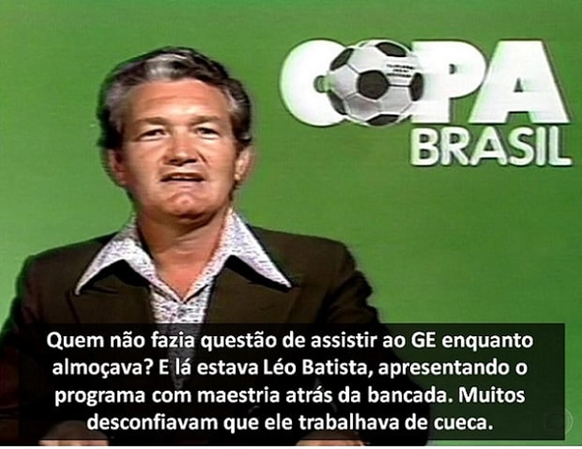 Léo Batista na bancada do Globo Esporte