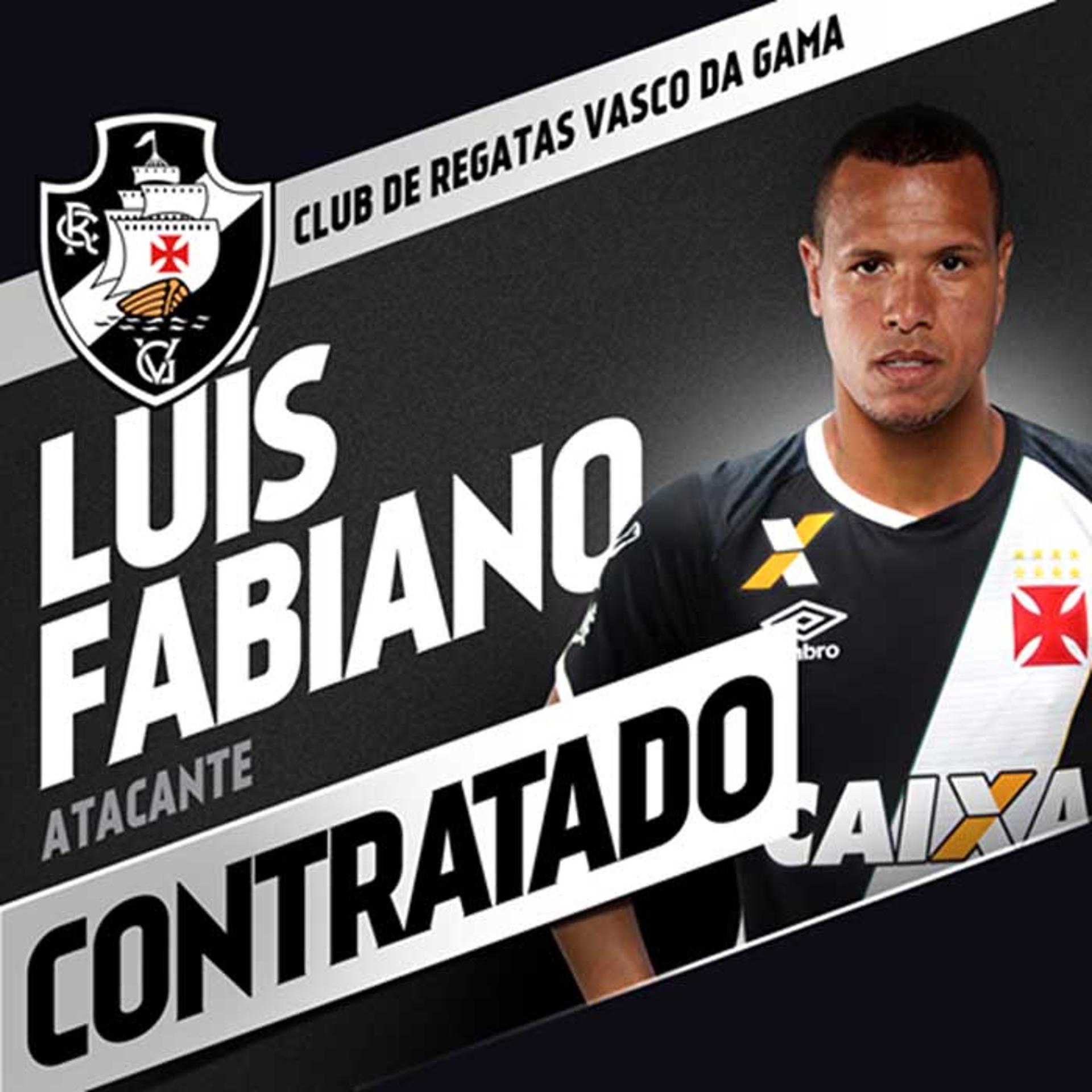 Vasco anunciou a contratação do atacante Luis Fabiano