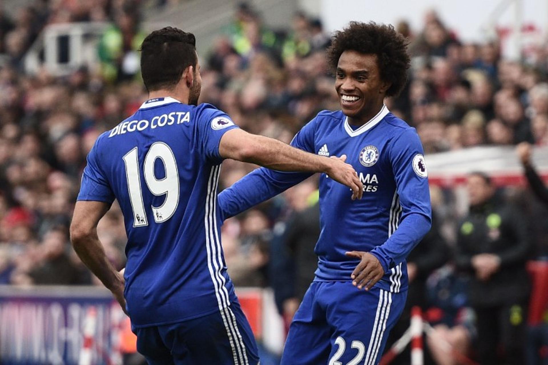 Diego Costa e Willian - Stoke x Chelsea