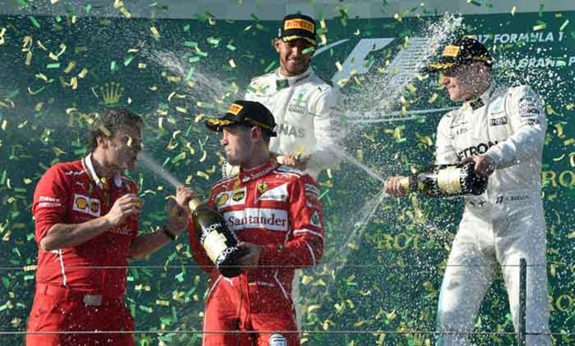 Vettel era o mais animado no pódio em Melbourne