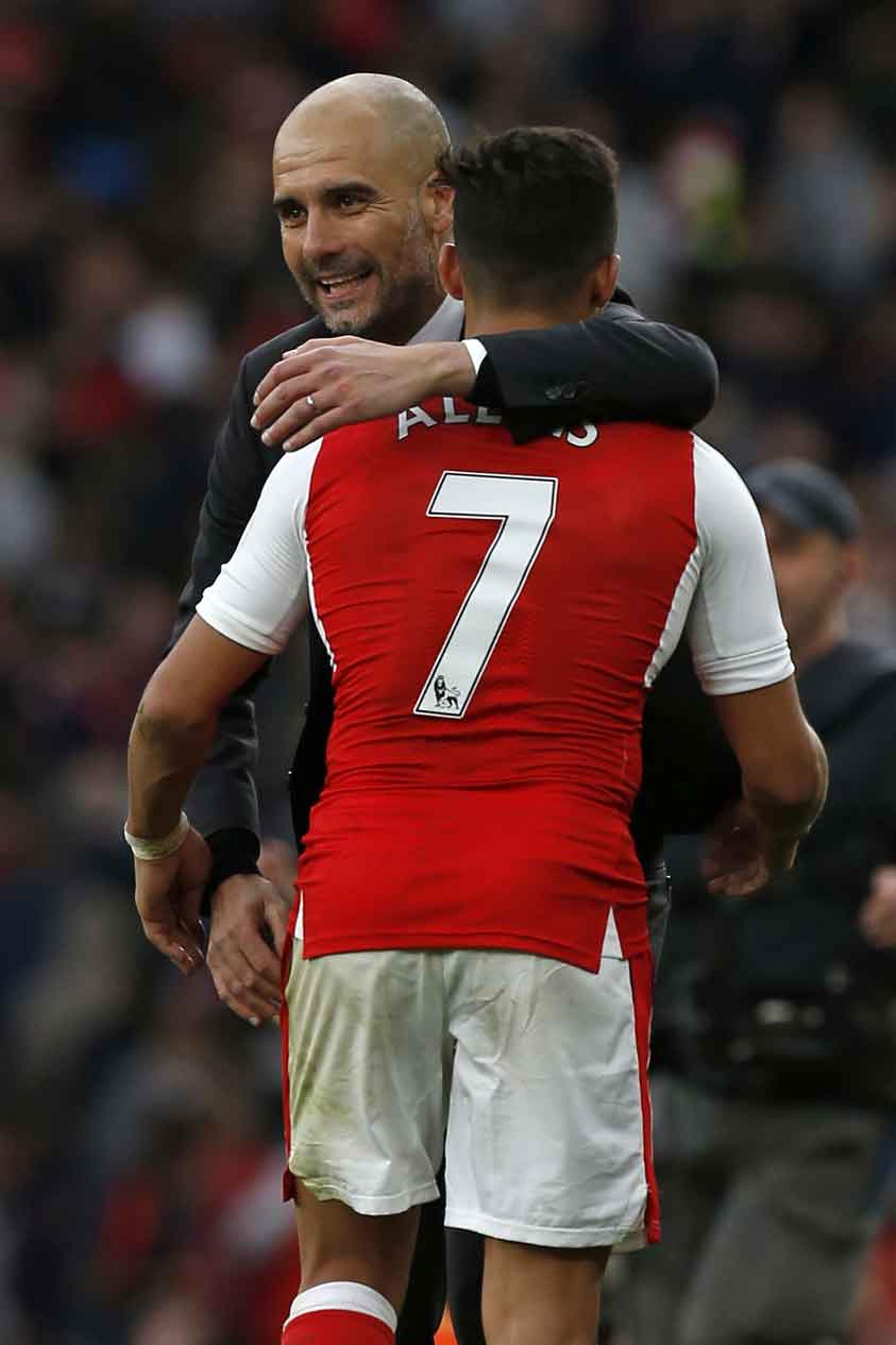 Sánchez e Guardiola - Arsenal x Manchester City