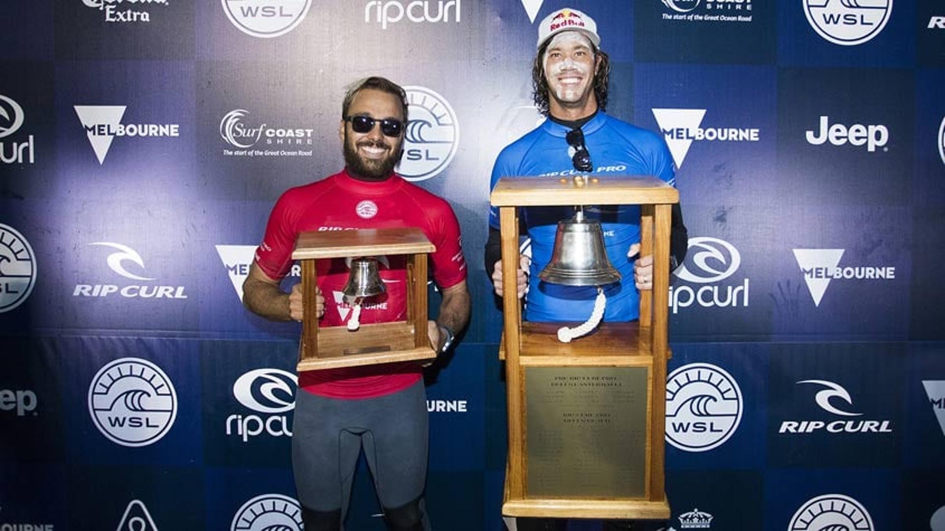 Caio Ibelli e Jordy Smith formam o pódio de Bells Beach