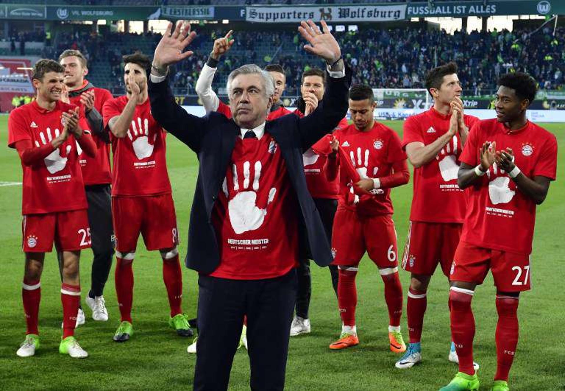 Após passeio sobre o Wolfsburg neste sábado, Carlo Ancelotti conquistou o título de campeão alemão pelo Bayern de Munique