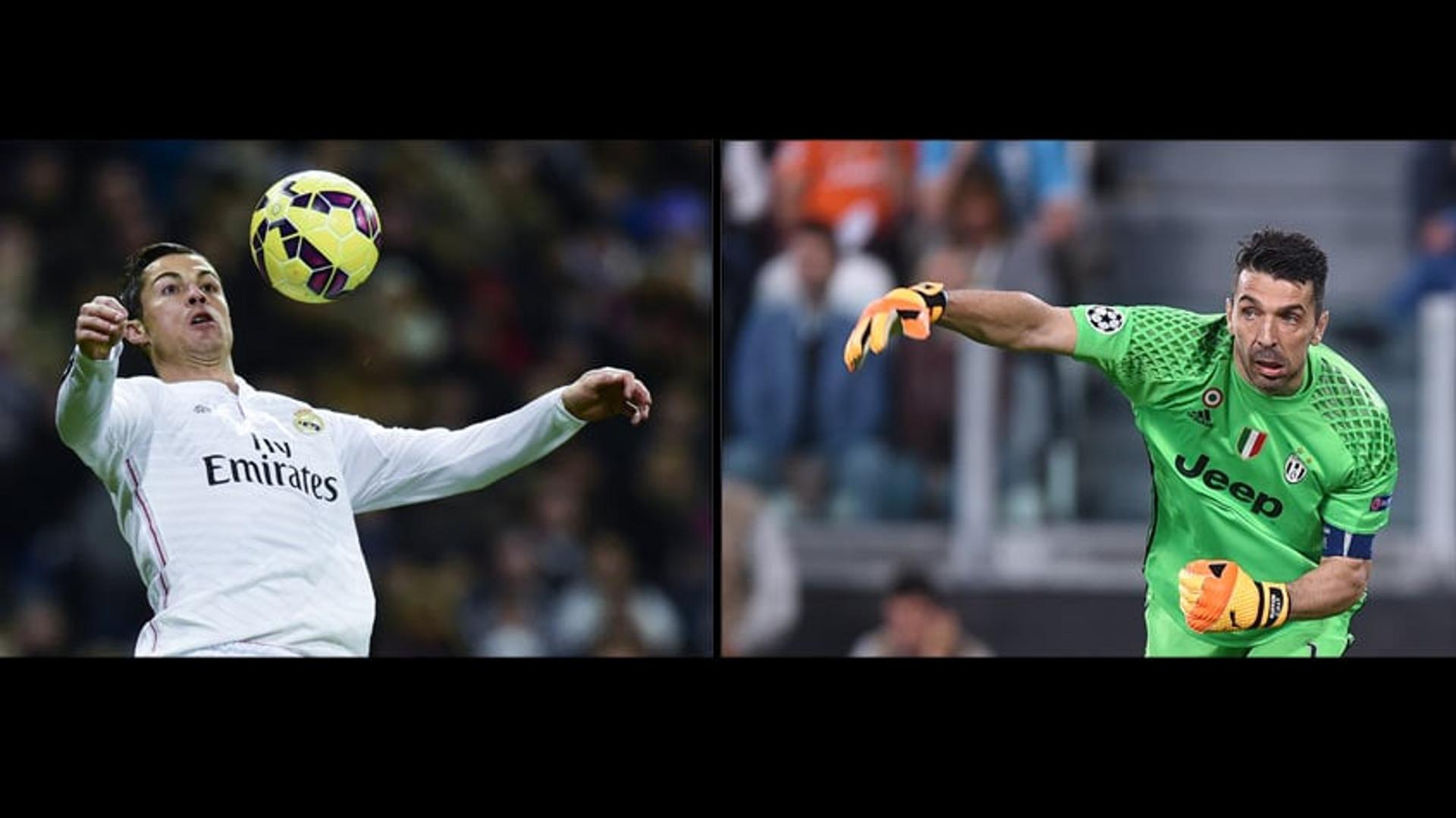 Buffon com o Cristiano Ronaldo