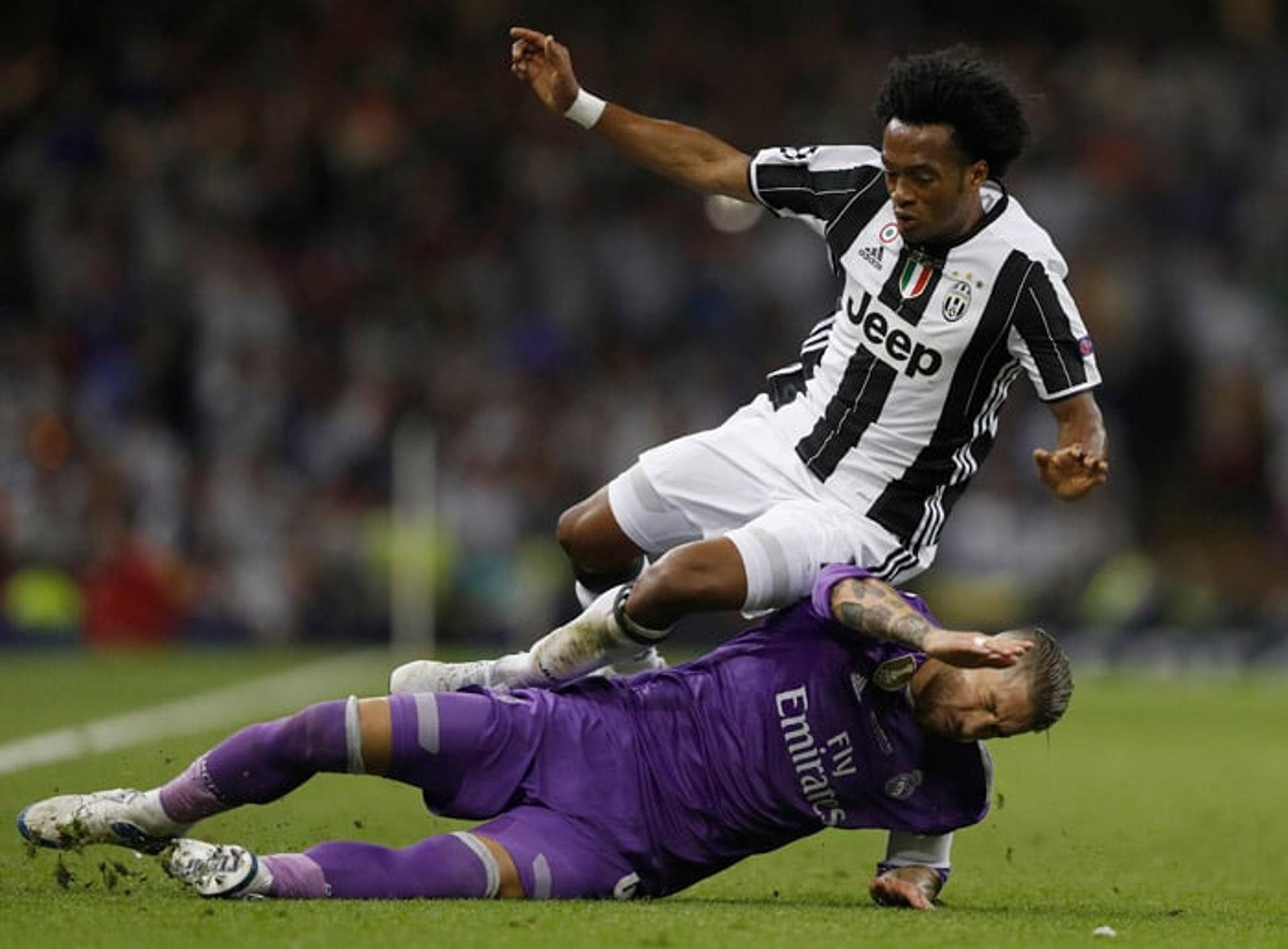 Juventus x Real Madrid - Sergio Ramos e Cuadrado