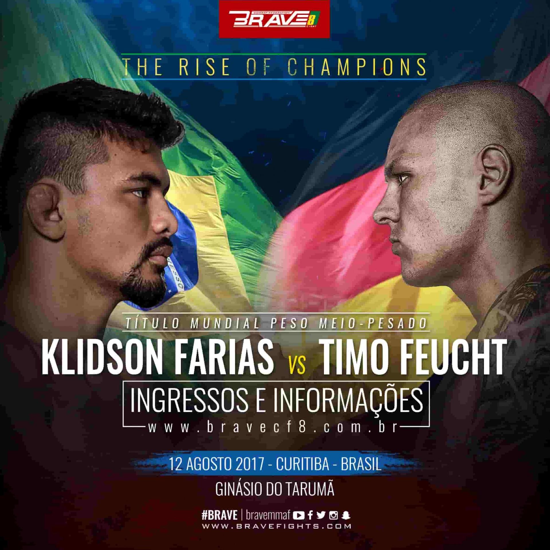 Brave 8 terá Klidson Farias Vs Timo Feucht