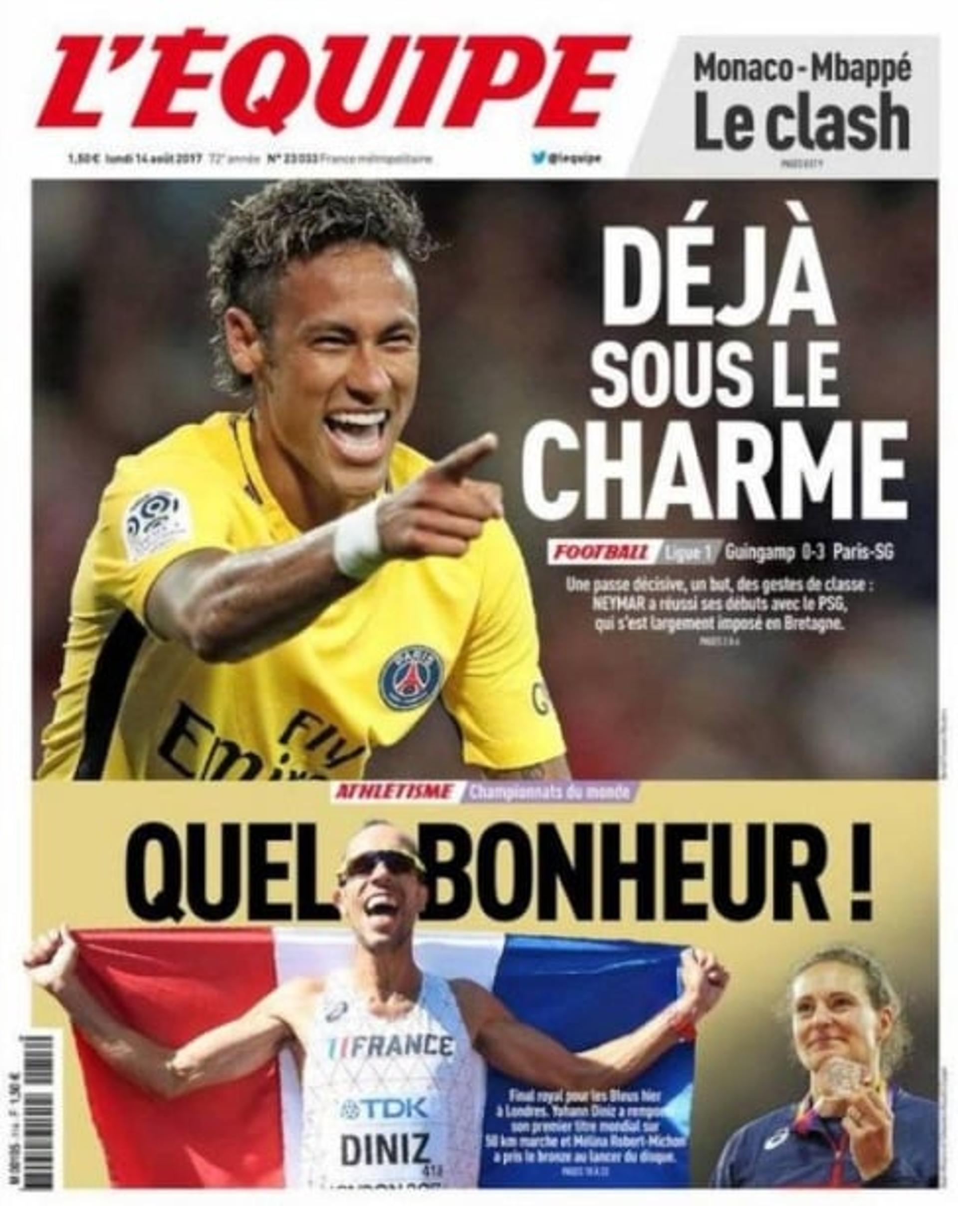 Neymar - L'Equipe: repercussão na imprensa francesa