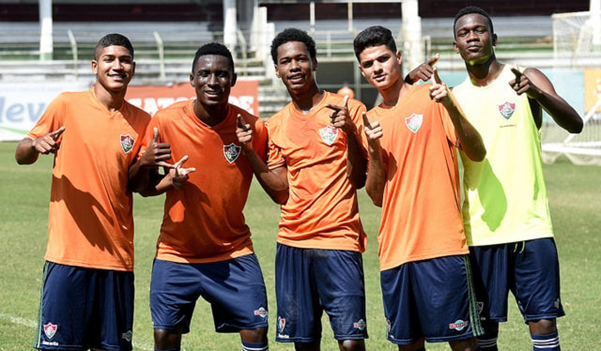 Carlos, Dudu, Fernando, Gabriel Fonseca e César - Sub-20 do Fluminense