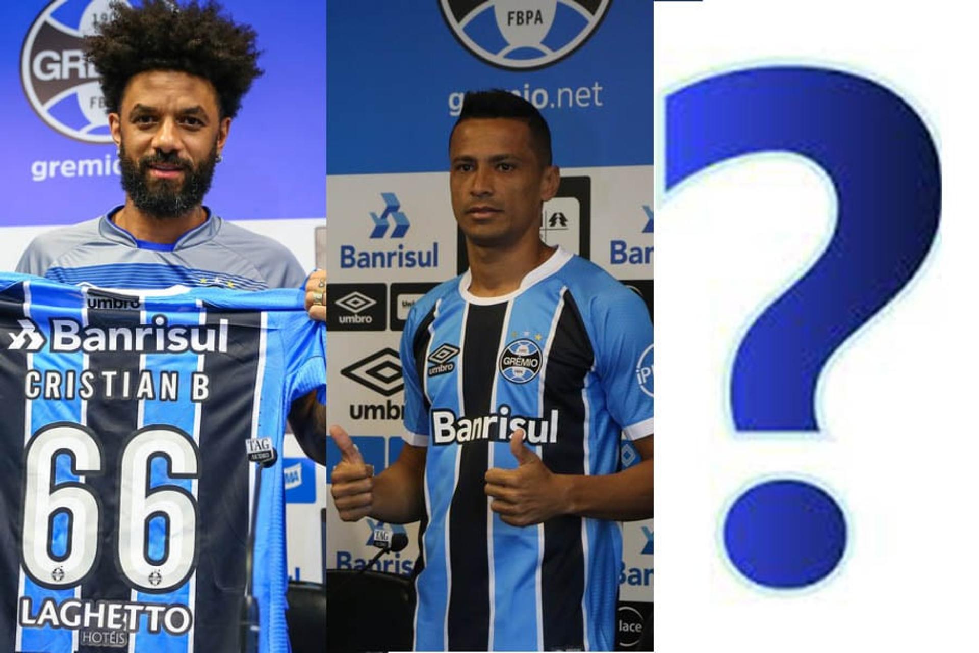 Cristian, Cícero e o terceiro inscrito na Libertadores do Grêmio