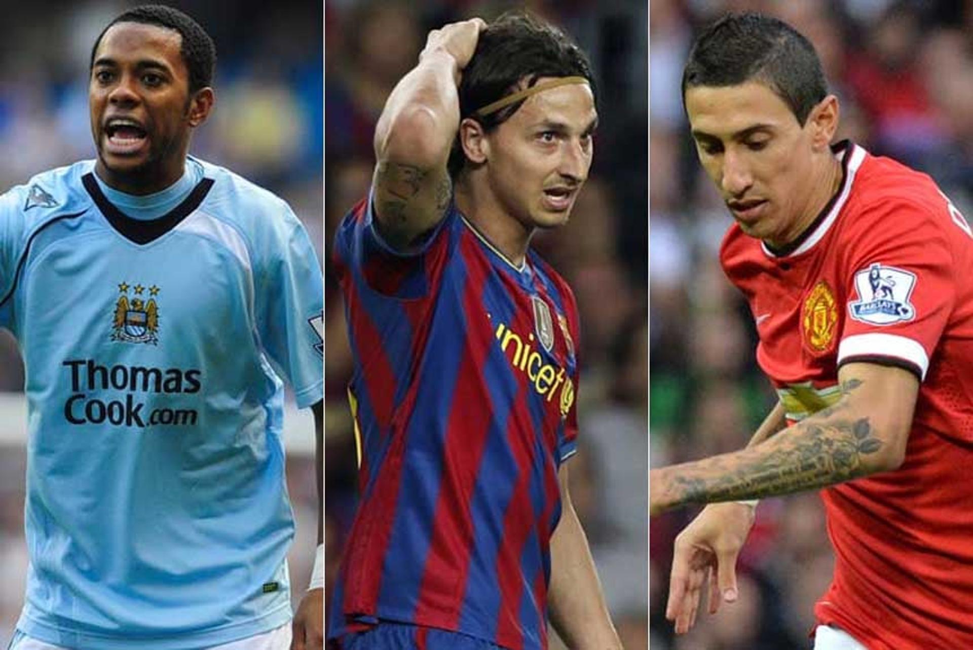 Robinho (Manchester City), Ibrahimovic (Barcelona) e Di María (Manchester United) estão na lista do 'Marca'