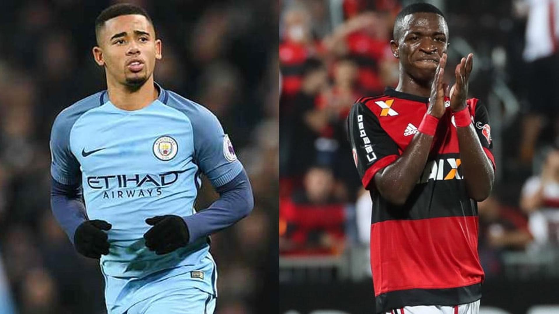 Gabriel Jesus e Vinicius Júnior são os representantes brasileiros na lista da revista francesa