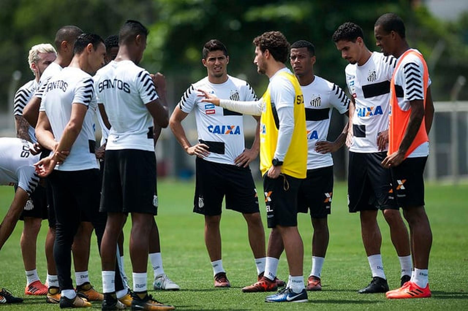 Elano com o elenco do Santos