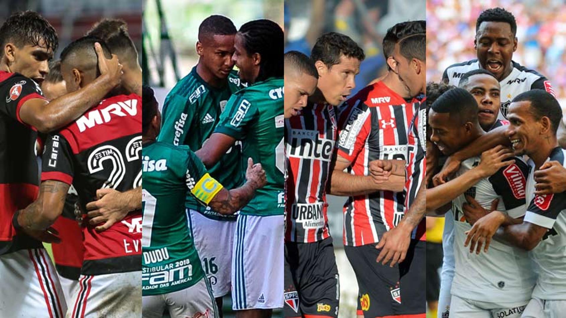 Flamengo, Palmeiras, São Paulo e Atlético-MG