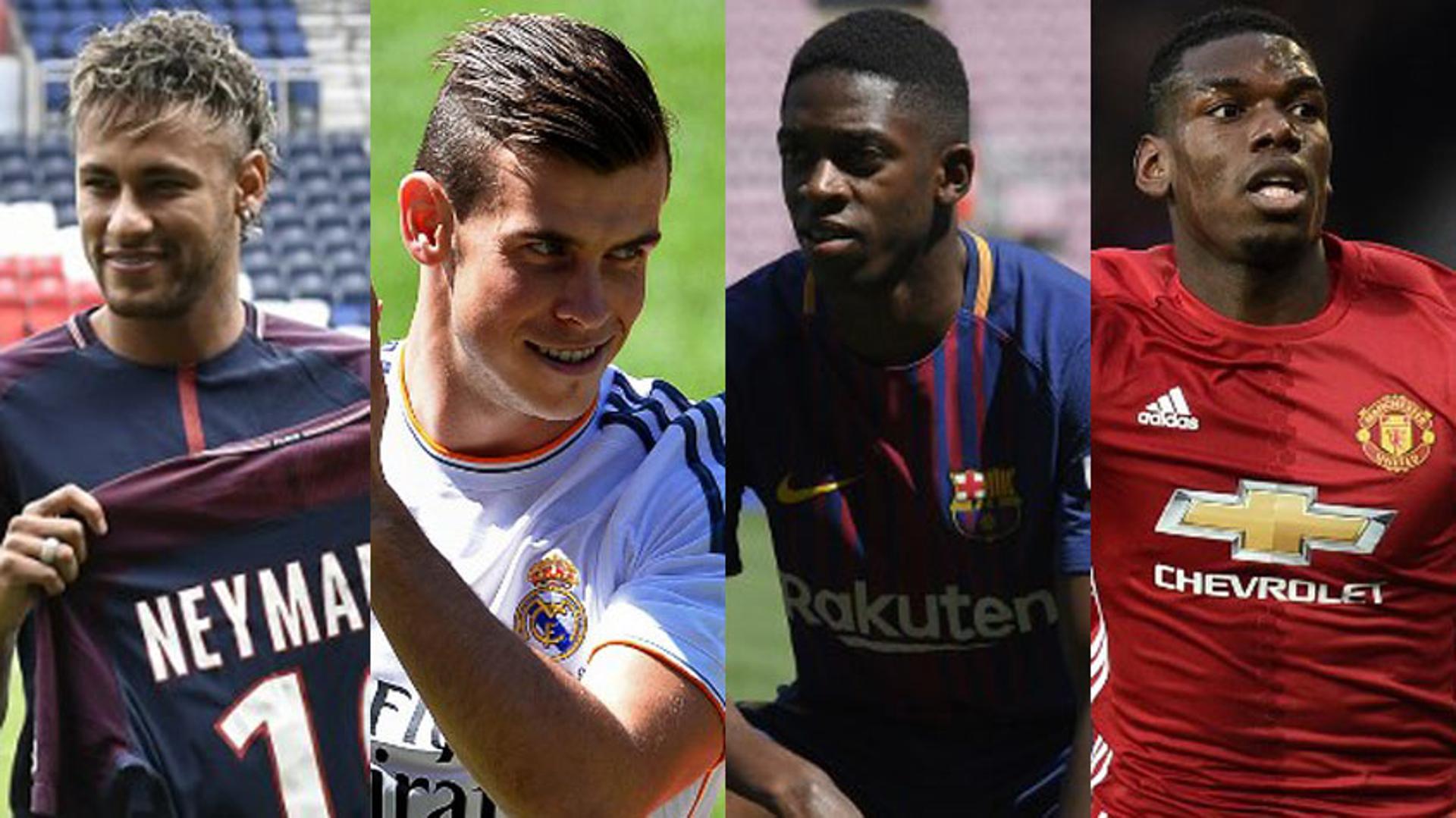 Neymar, Bale, Pogba e Dembélé são as contratações mais caras da história. Veja lista das maiores compras dos grandes clubes europeus