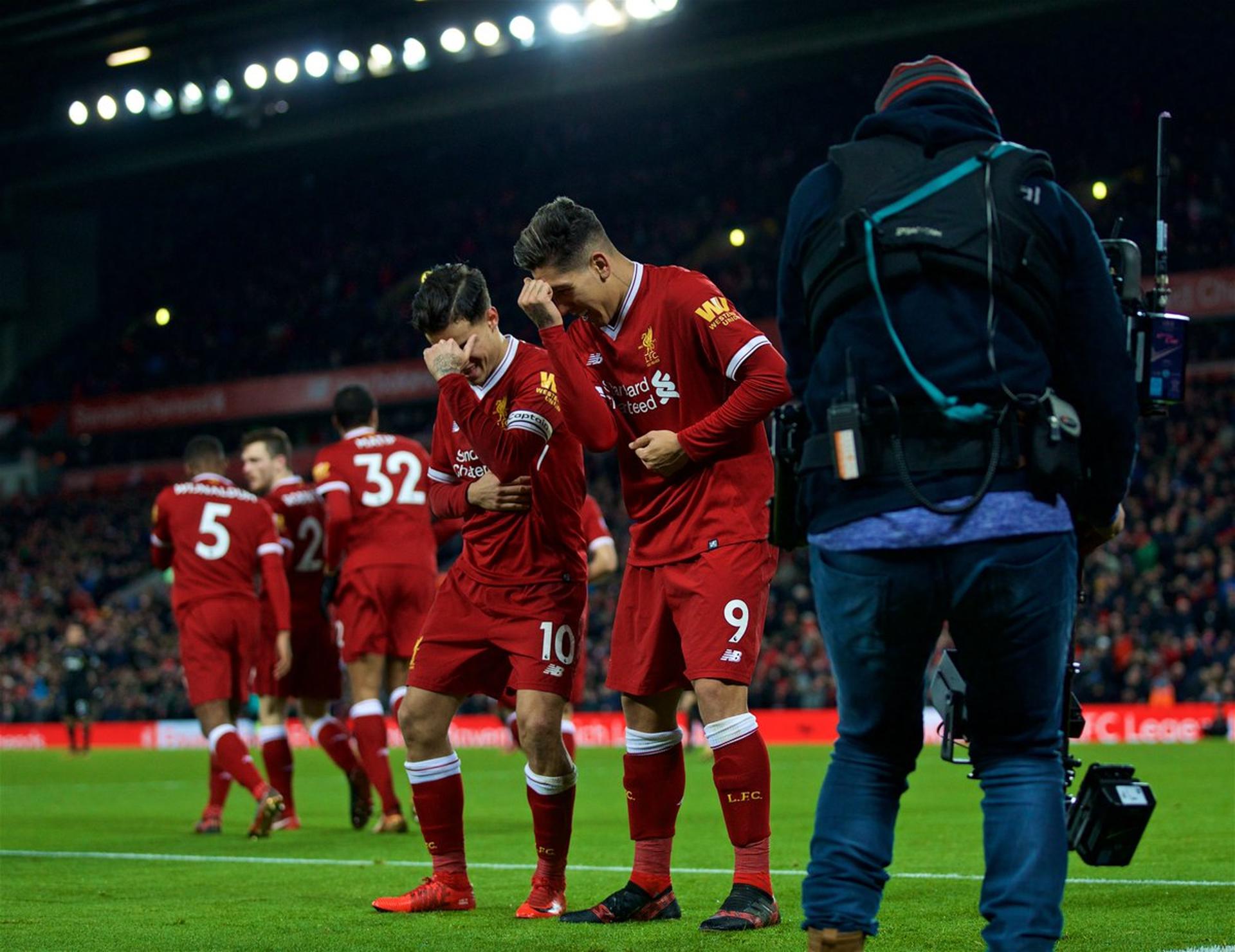 Coutinho e Firmino - Liverpool x Swansea