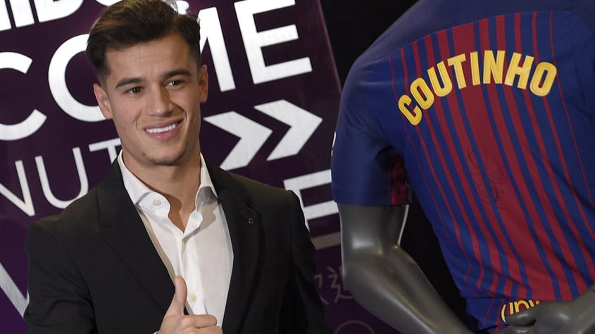 Imagens de Coutinho pelo Barcelona