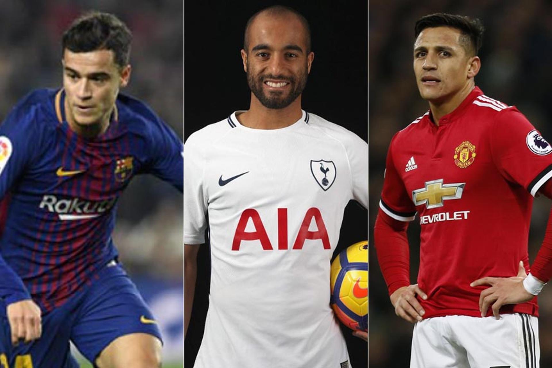 Coutinho, Lucas Moura e Sánchez: o trio agitou o mercado europeu em janeiro. Confira as principais negociações destacadas pelo LANCE!, abaixo