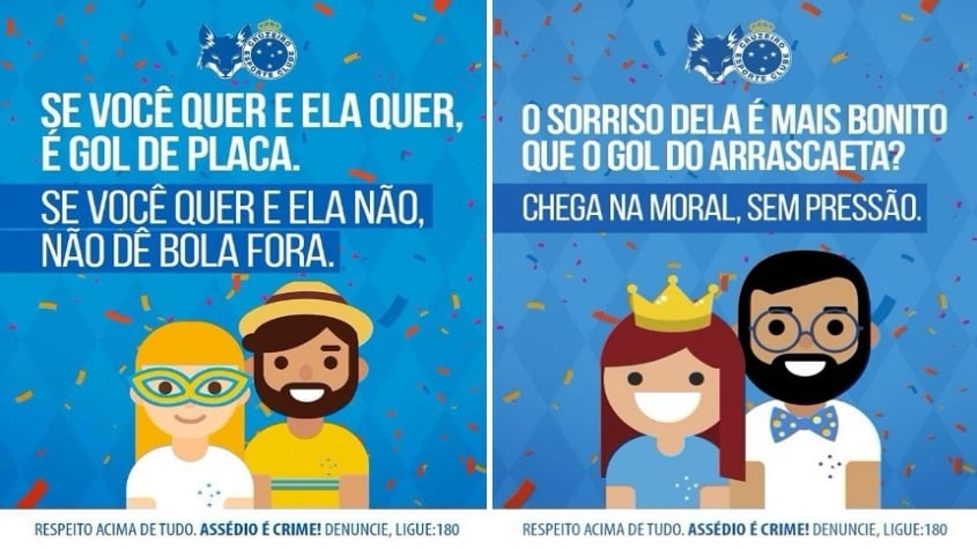 Cruzeiro faz campanha contra assédio durante o Carnaval