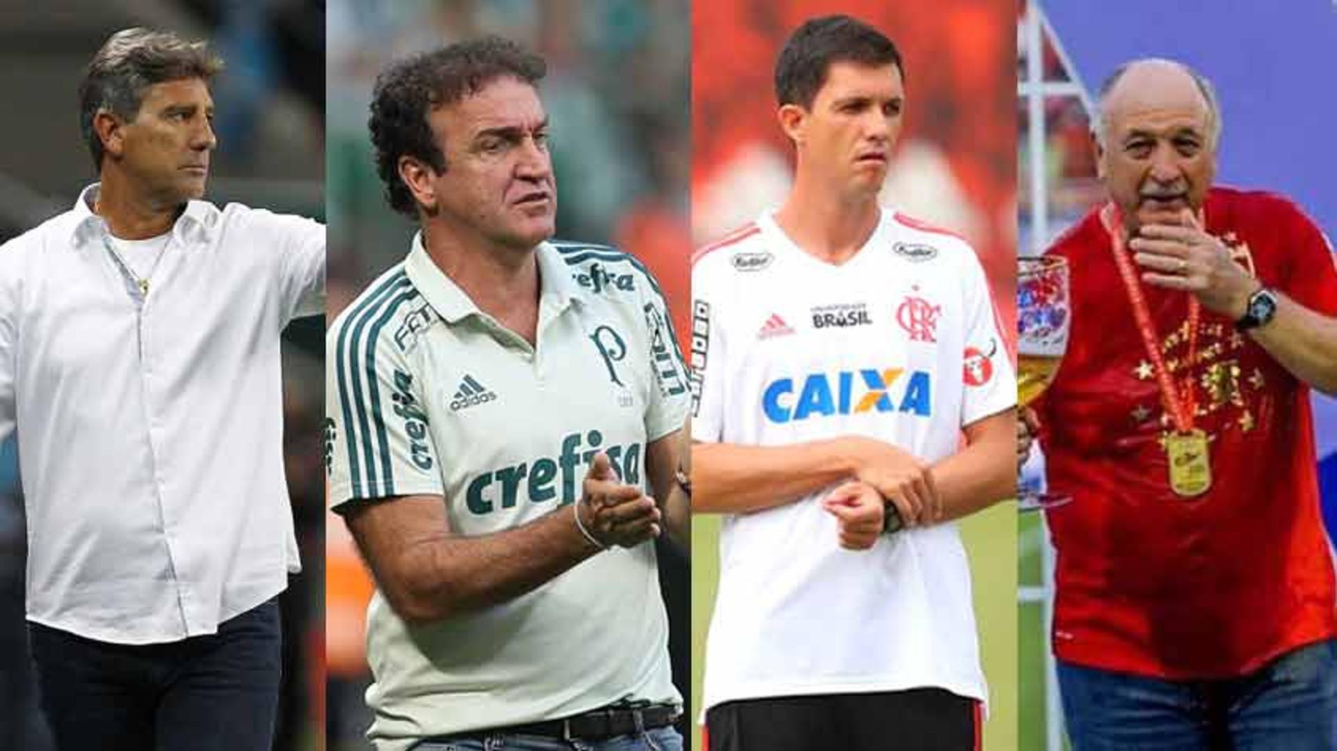 O Flamengo corre contra o tempo para anunciar o seu treinador para a sequência de 2018. Após a saída de Paulo César Carpegiani, a diretoria rubro-negra decidiu pela reformulação do departamento de futebol e alterou o planejamento para a temporada. Os nomes de Renato Gaúcho e Cuca são, no momento, os mais cotados. Outro profissional que agrada é de Maurício Barbieri, que chegou ao Ninho do Urubu no mês de janeiro e pode receber uma chance da direção. Além deles, Felipão, Dorival Júnior e o argentino Ramón Díaz foram citados nos últimos dias, mas as negociações não avançaram. O L! lista, na sequência, os últimos trabalhos desses treinadores.<br>