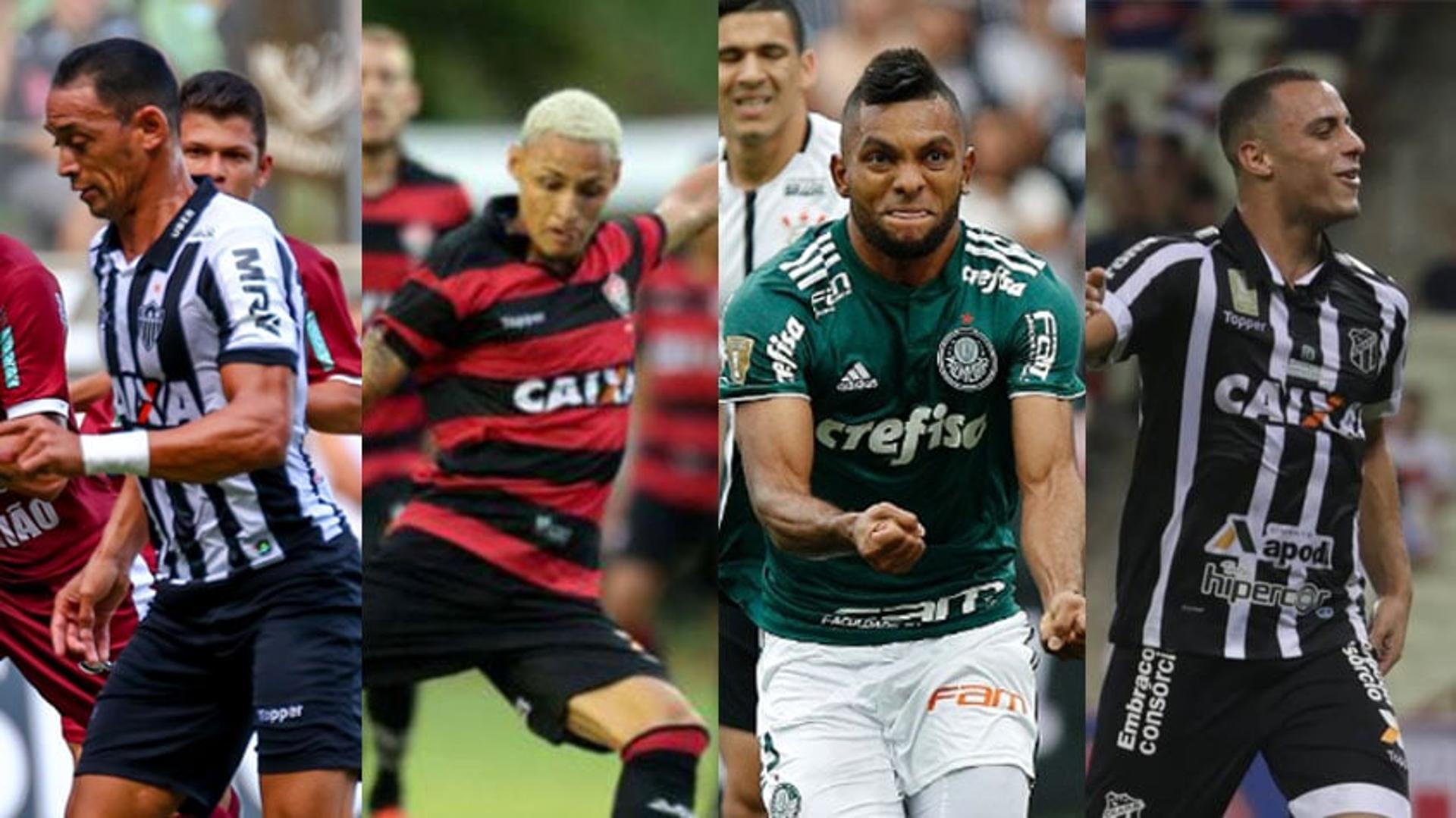 Arthur Cabral (Ceará), Borja (Palmeiras), Neilton (Vitória) e Ricardo Oliveira (Atlético-MG) são os que tem mais gols no ano