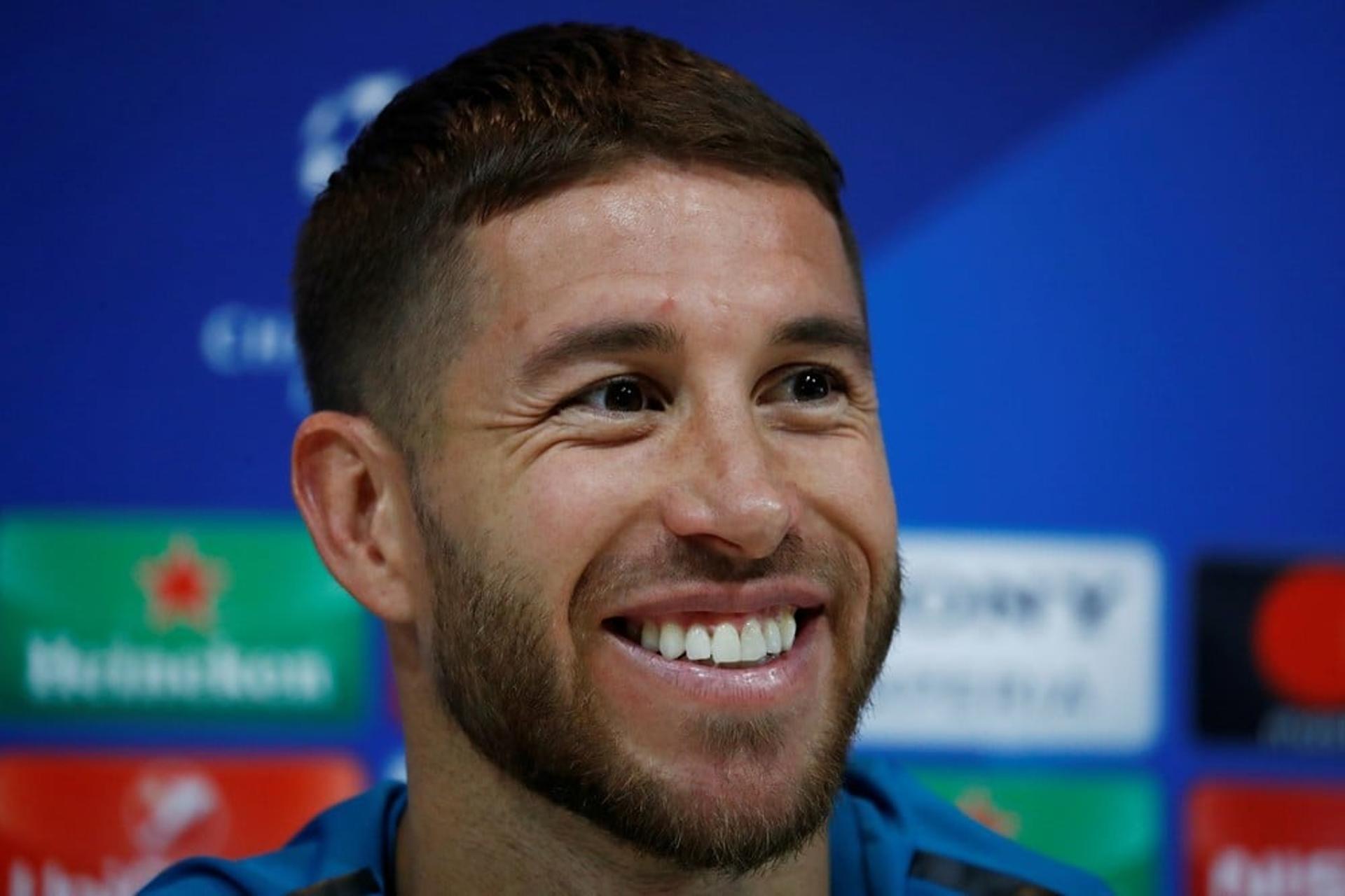 Sergio Ramos, em coletiva do Real Madrid