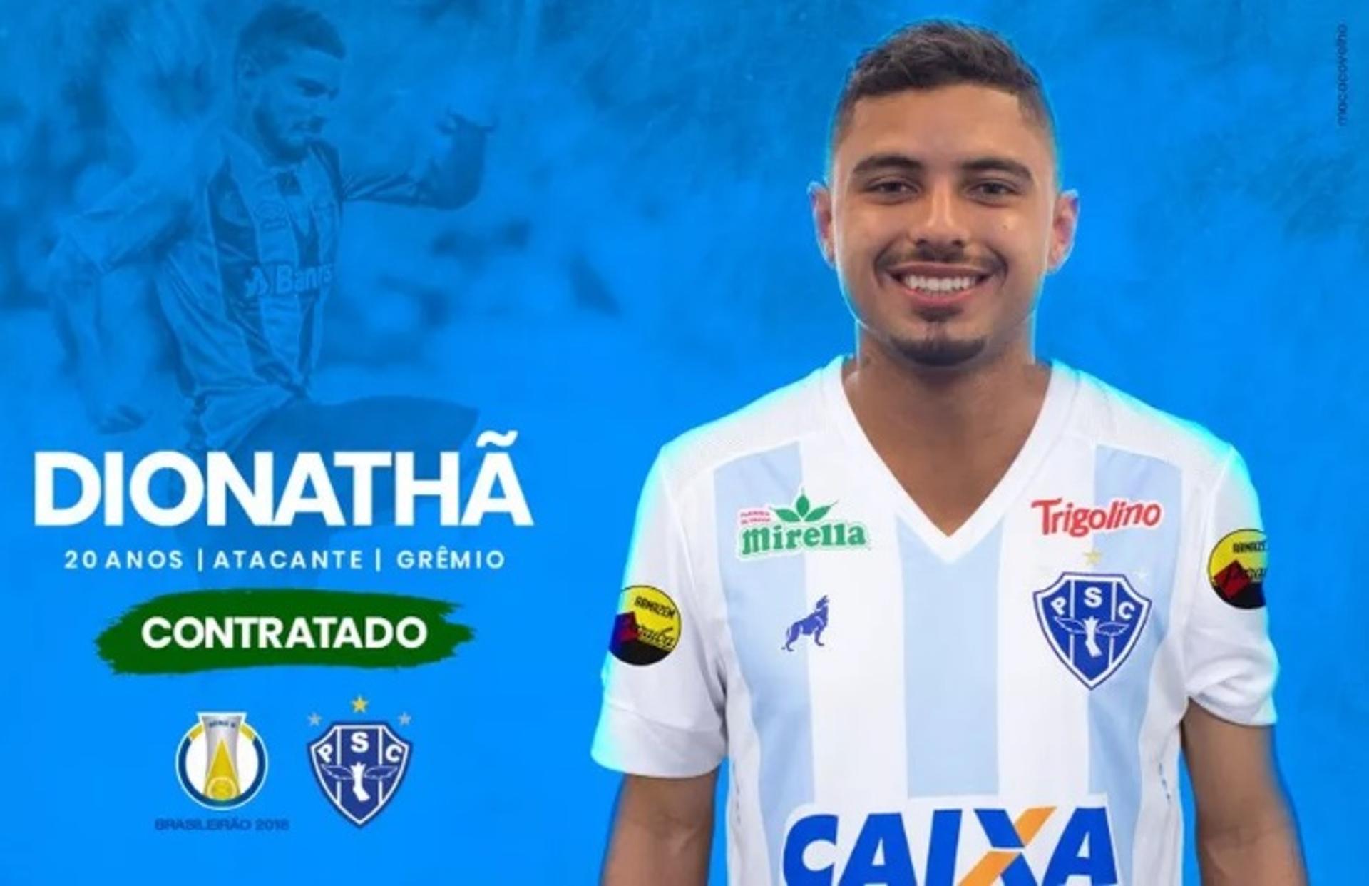 Com contrato até o final da temporada, Dionathã chega ao Paysandu por empréstimo do Grêmio