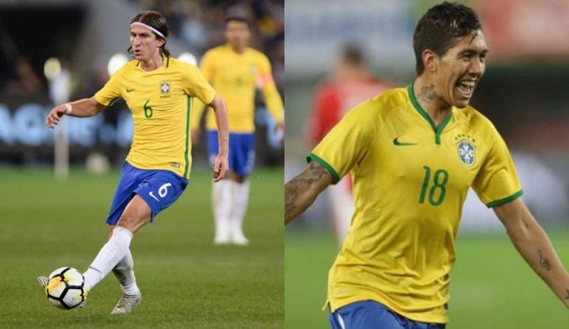 Filipe Luis e Roberto Firmino - Seleção