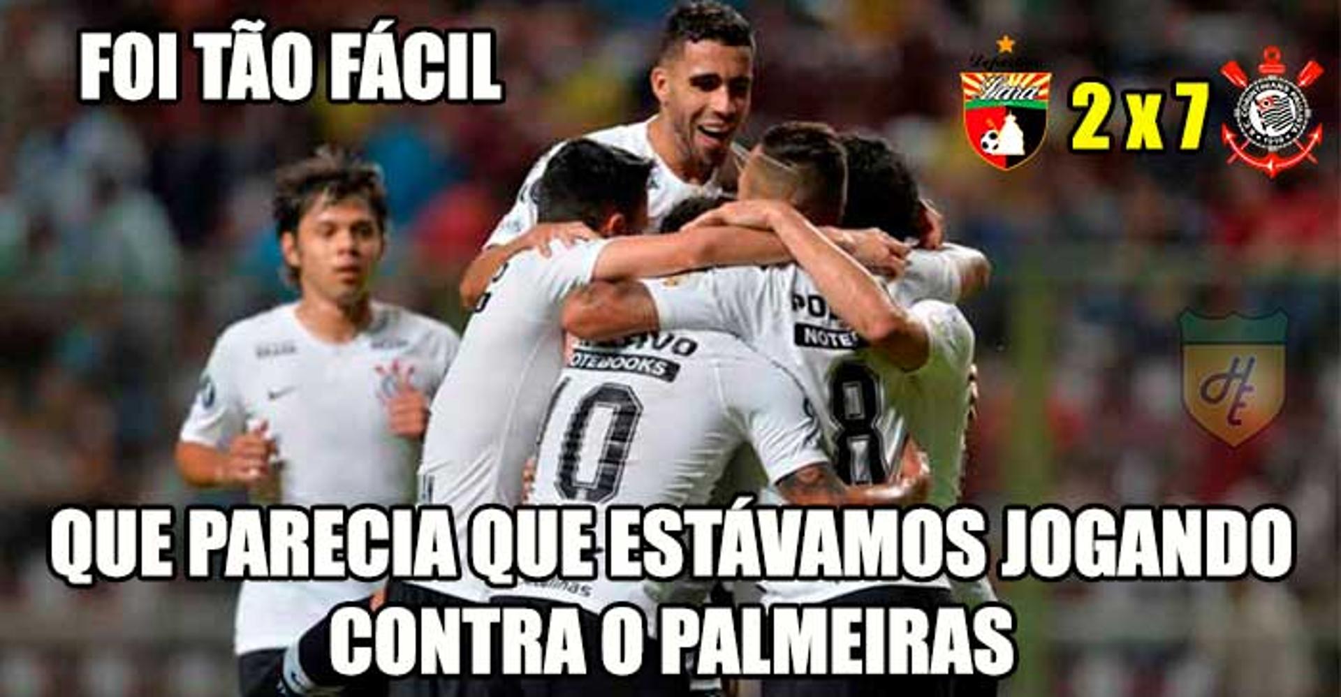 Os melhores memes de Deportivo Lara 2 x 7 Corinthians