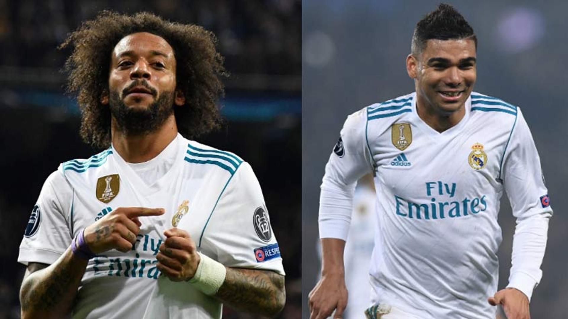 Marcelo e Casemiro aumentaram a coleção de títulos. Neste sábado, após a vitória sobre o Liverpool, o lateral e o volante se tornaram os primeiros brasileiros com quatro conquistas da Liga dos Campeões. Antes, eles saíram de campo como campeões em 2014, 2016 e 2017.&nbsp;