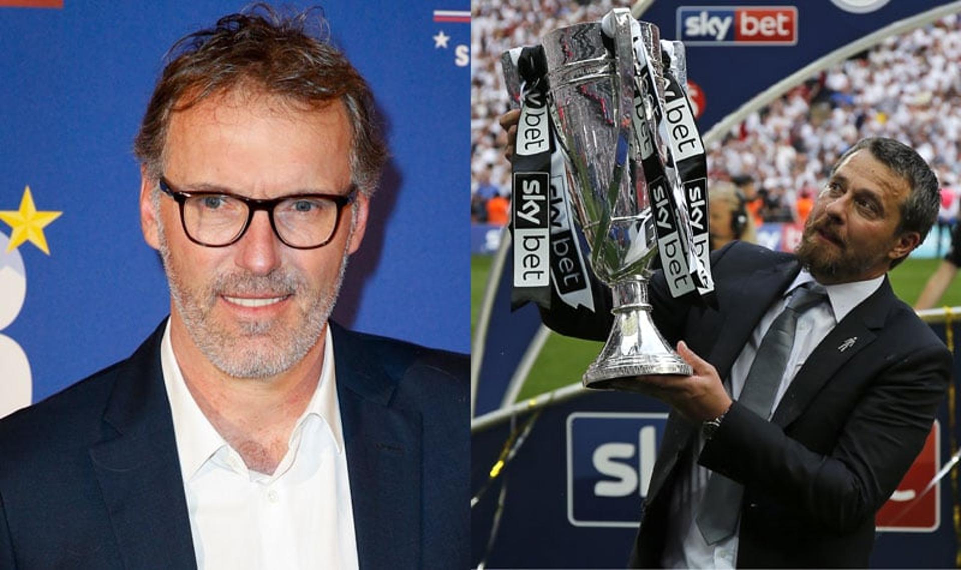 montagem com Laurent Blanc, ex-técnico do PSG, e  Slavisa Jokanovic, técnico do Fulham