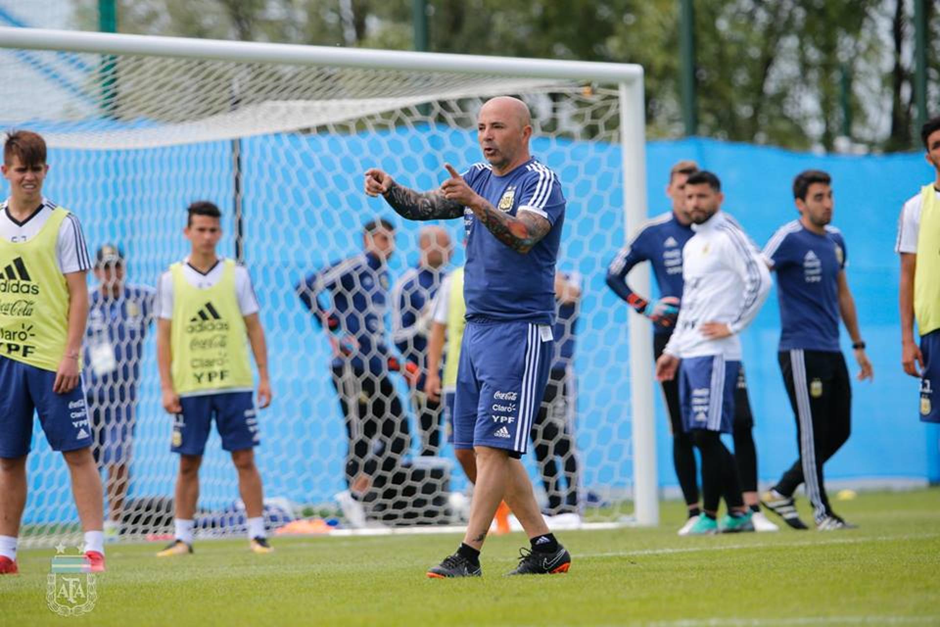 Sampaoli - treino da Argentina