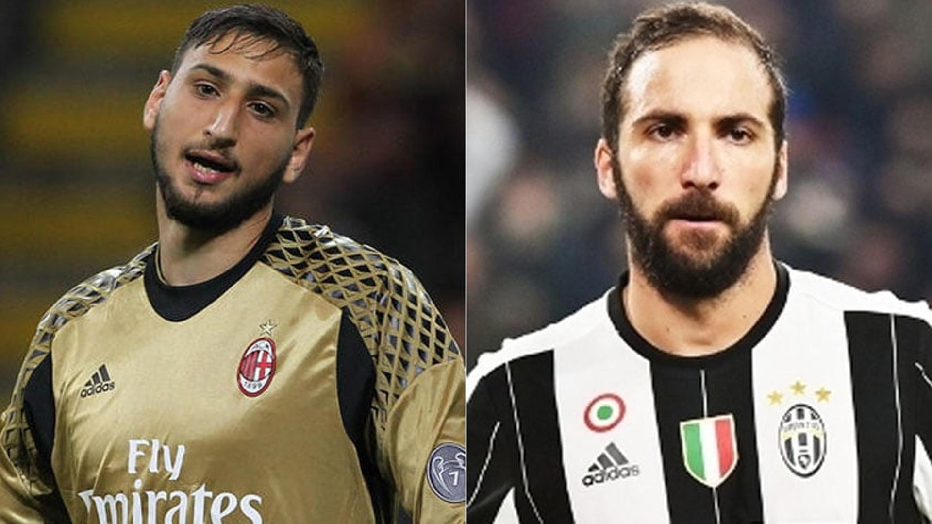 Donnarumma do Milan e Higuaín da Juventus