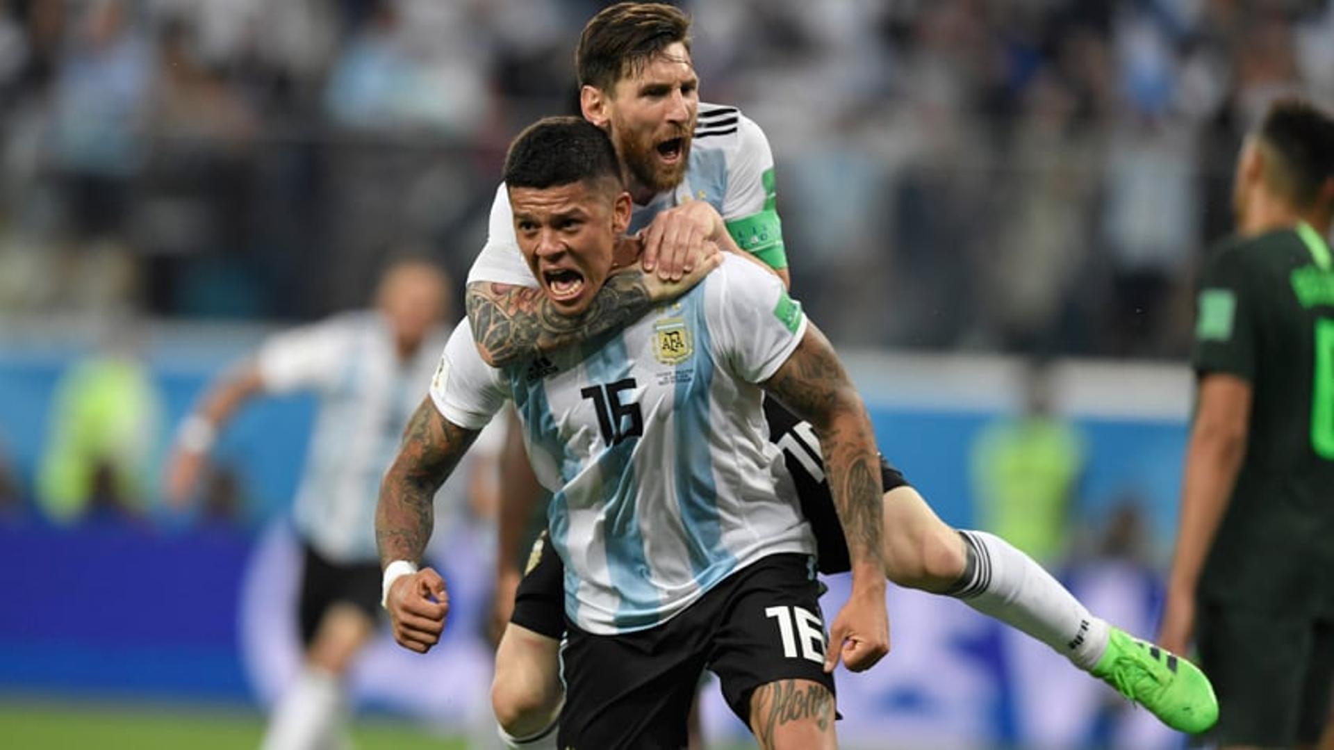 Rojo fez o gol da vitória e classificação da Argentina&nbsp;