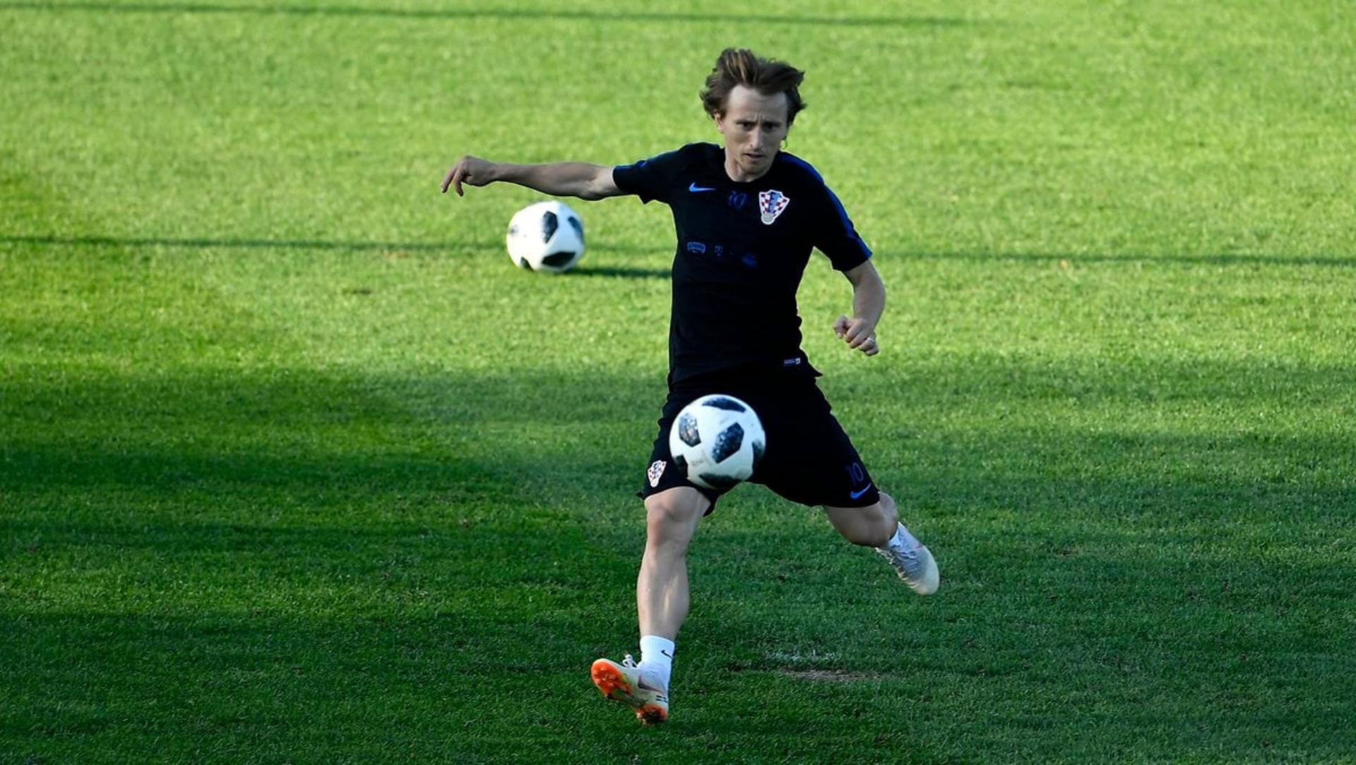 Modric durante o treino desta quinta-feira