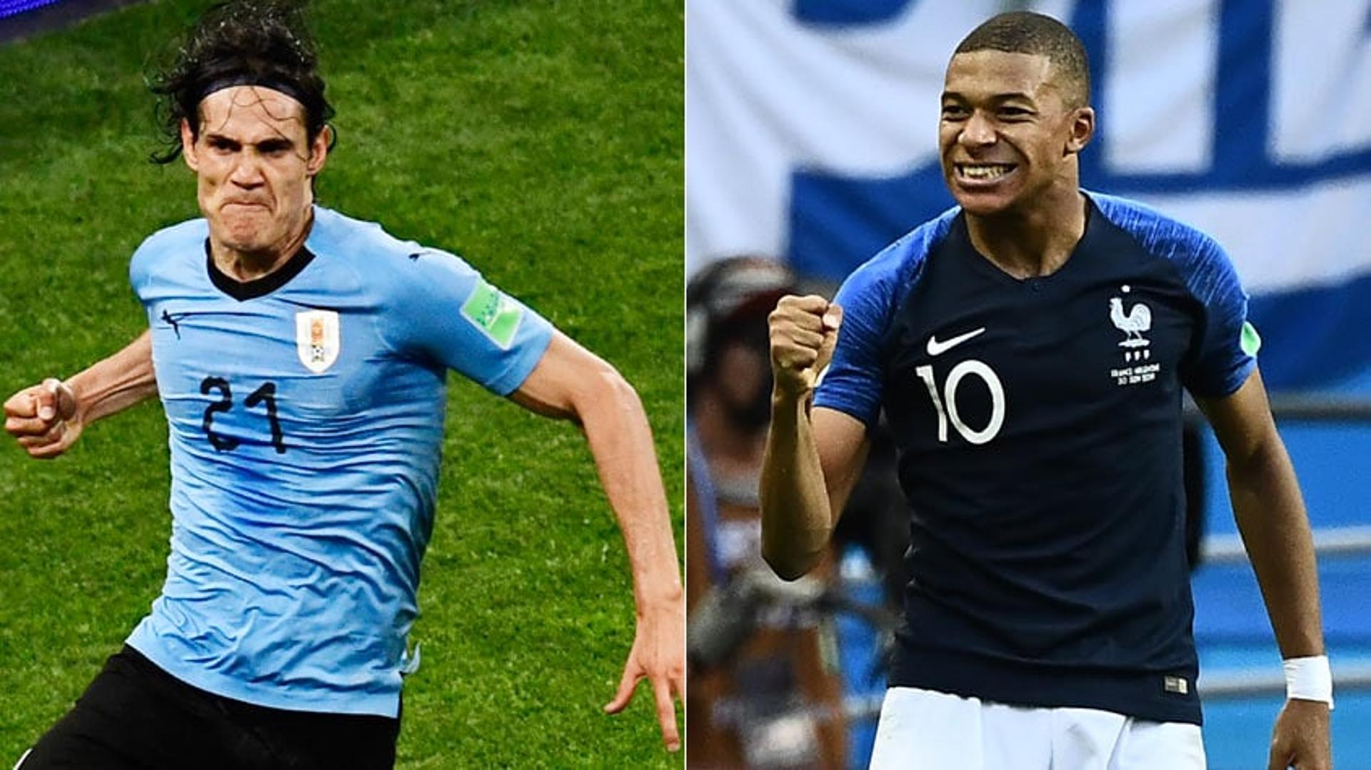 Cavani (Uruguai) x Mbappé (França)