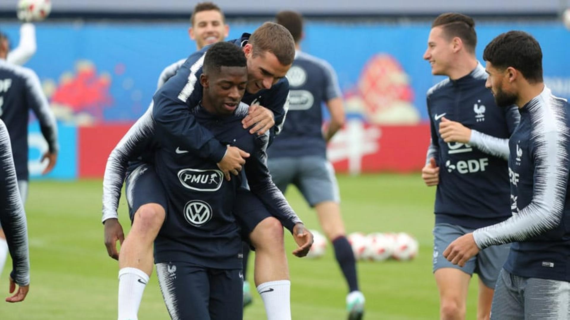 Griezmann no treino da França