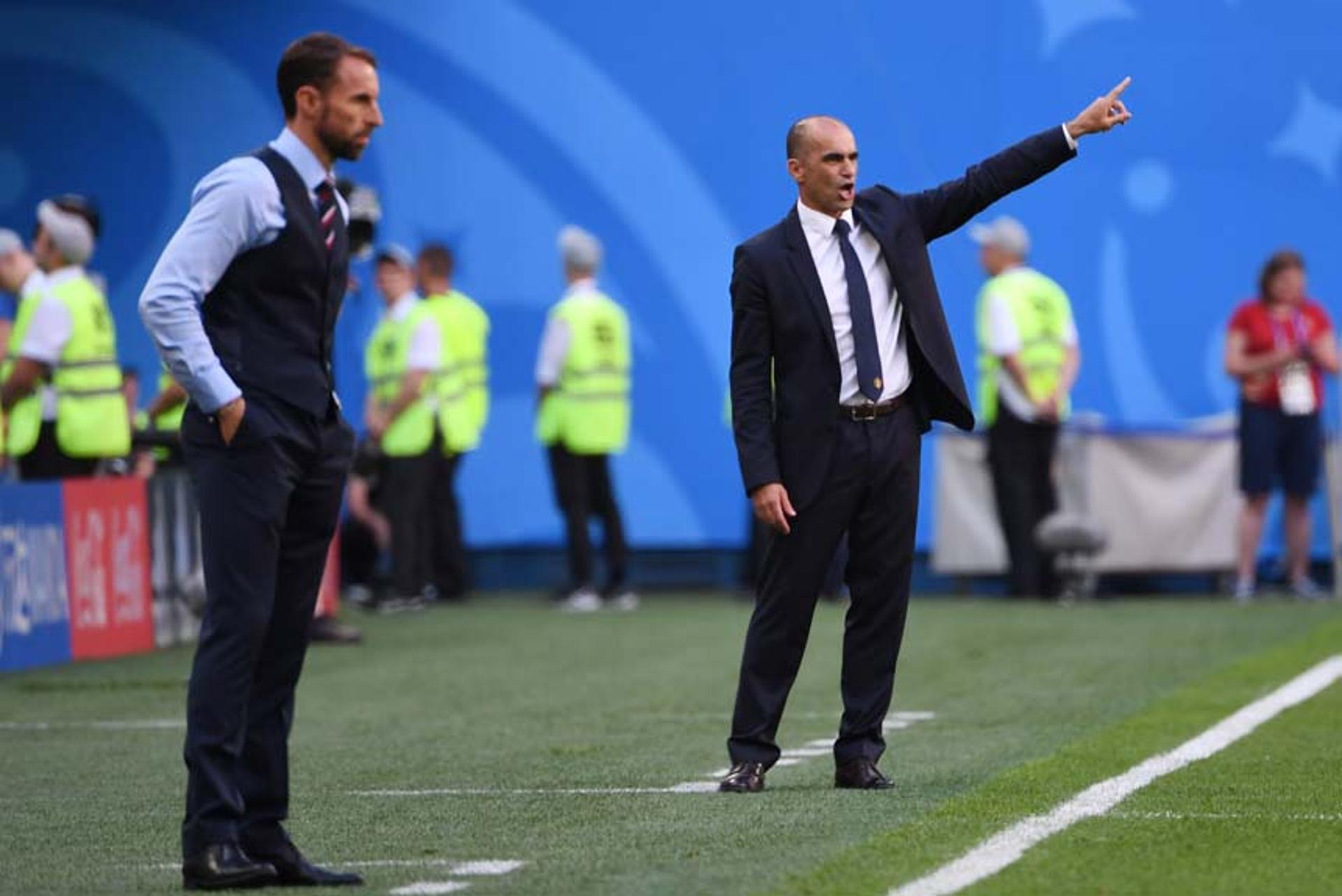 Southgate e Roberto Martínez - Bélgica x Inglaterra