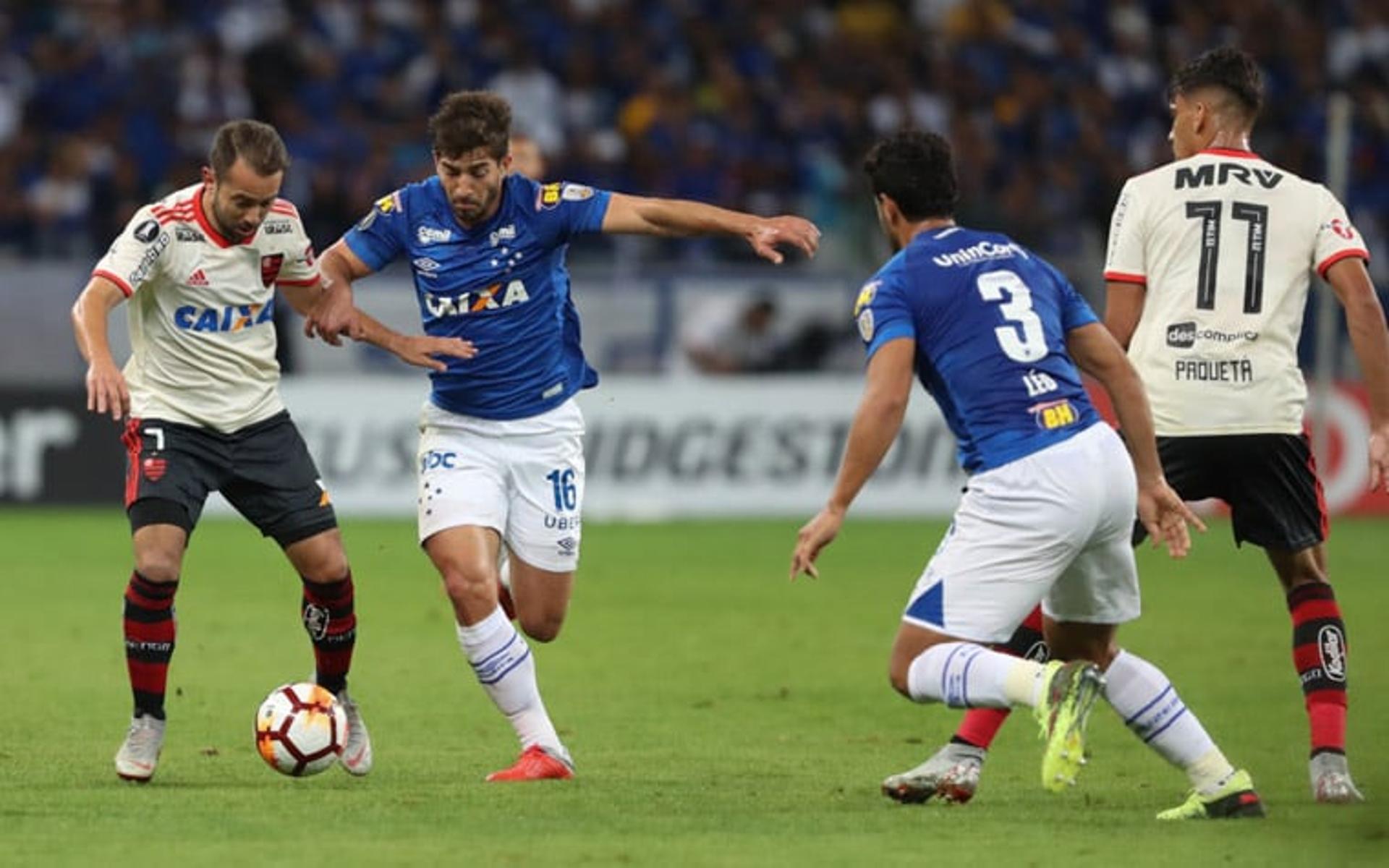 Carregando uma grande vantagem construída no jogo de ida, o Cruzeiro foi derrotado pelo Flamengo nesta quarta-feira, mas mesmo assim garantiu a classificação para as quartas de final da Libertadores. Apesar do revés, a Raposa criou chances para sair do Mineirão vitoriosa. O L! deu as notas para os jogadores da equipe mineira neste duelo (Por Alexandre Araújo - alexandrearaujo@lancenet.com.br)