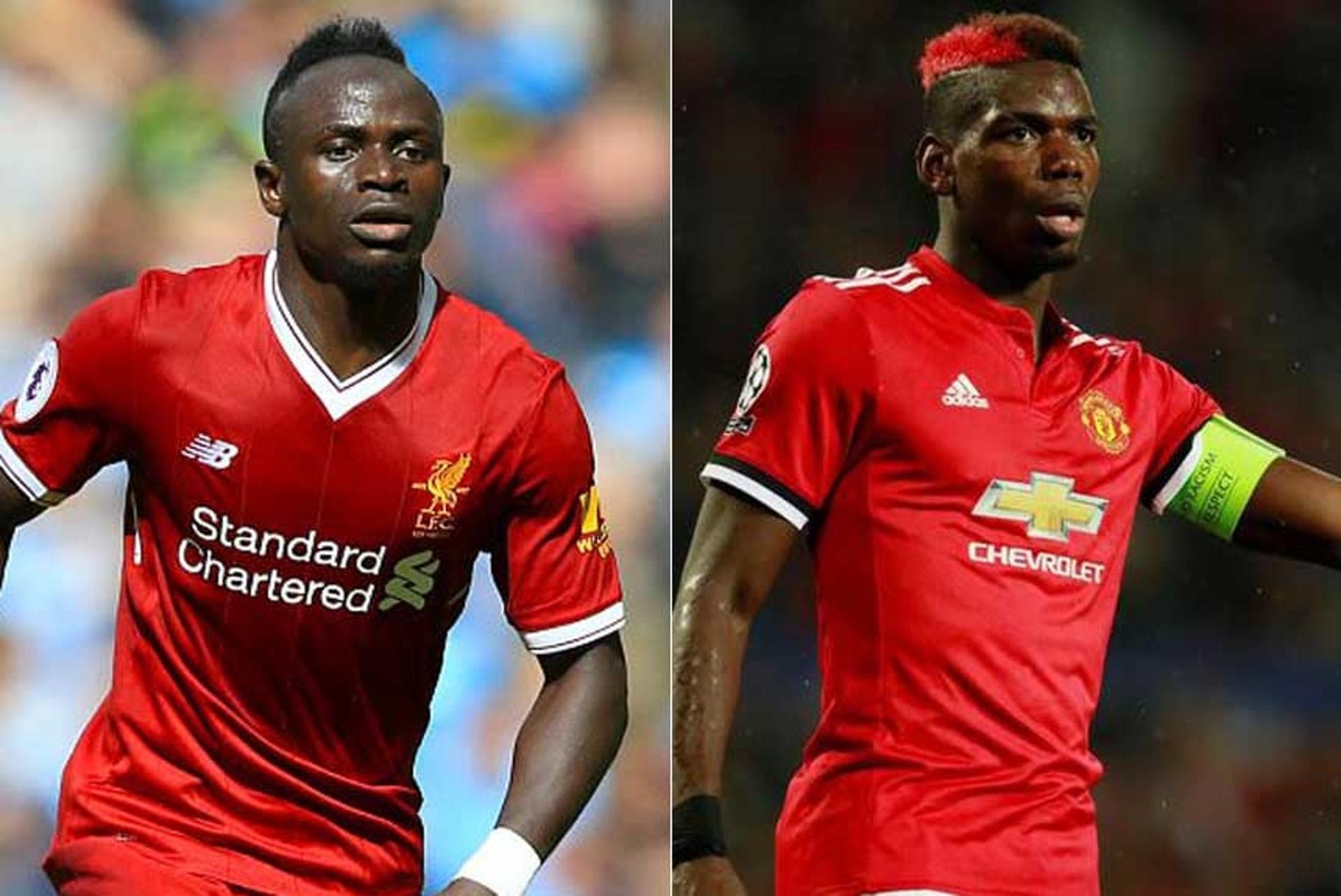 Mané (Liverpool) e Pogba (Manchester United)