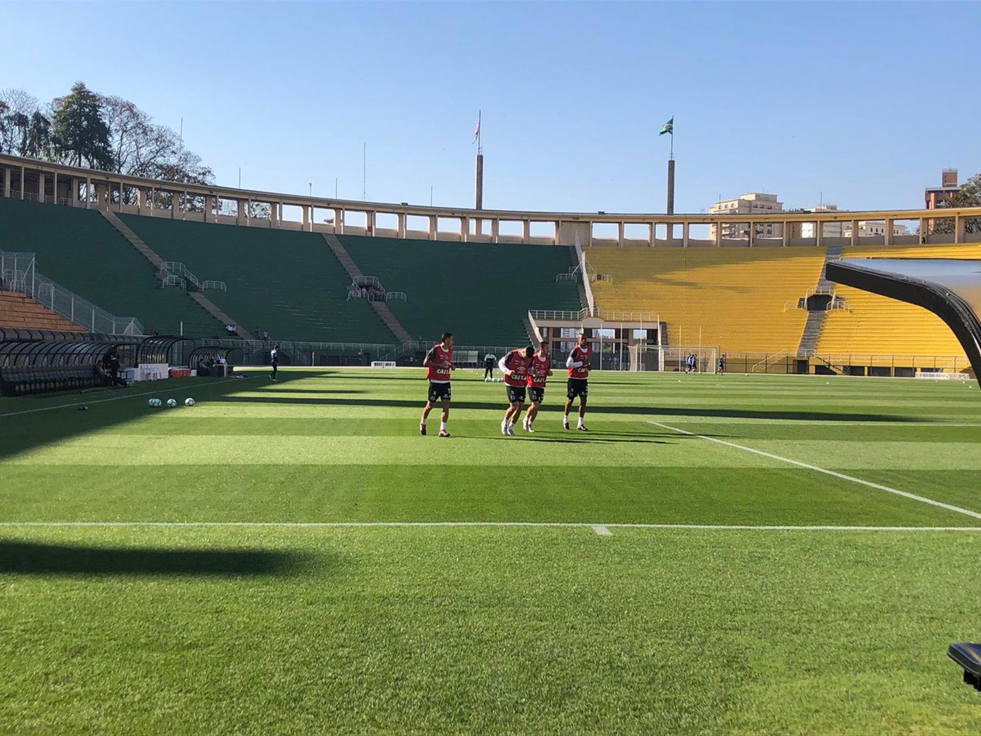 Em São Paulo, Santos fez o último treino antes de viajar para Curitiba, onde enfrenta o Paraná