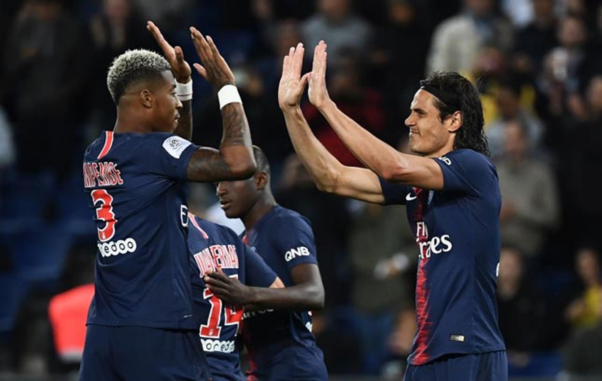 Kimpembe e Cavani - PSG x Saint-Étienne