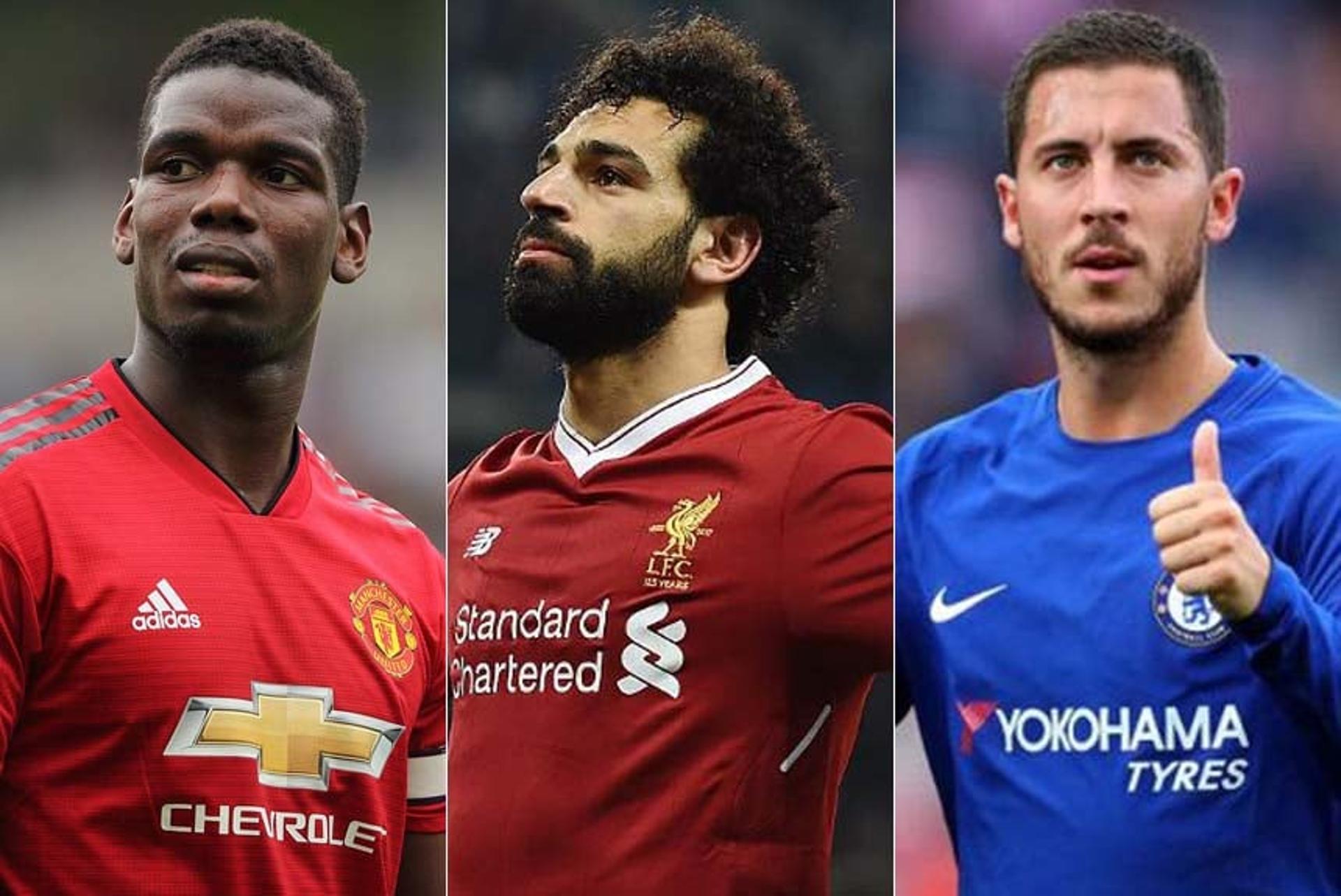 Montagem - Pogba, Salah e Hazard